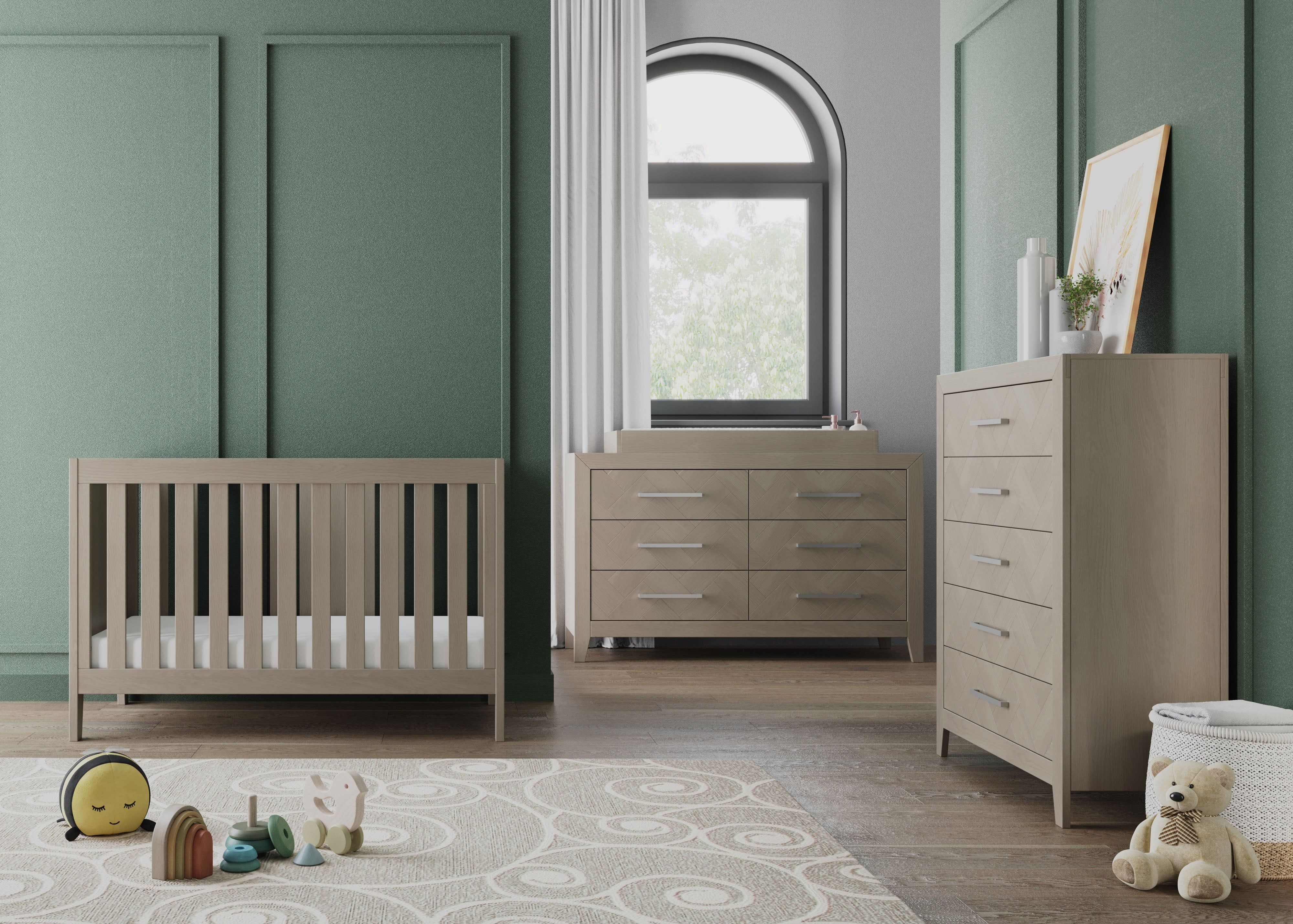 Kieran 5-Drawer Chest, Crescent Gray