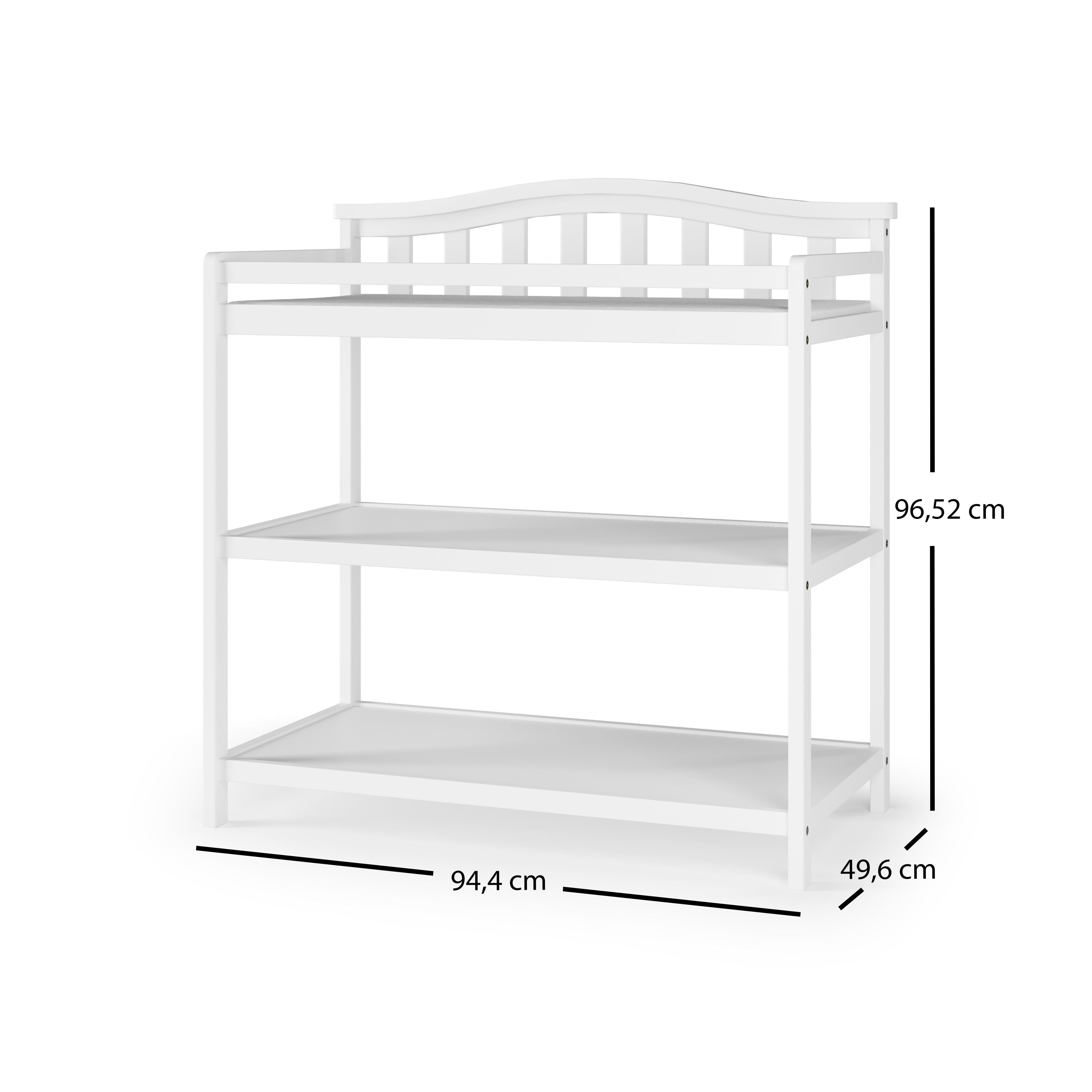 Arch Top Baby Changing Table, Matte White