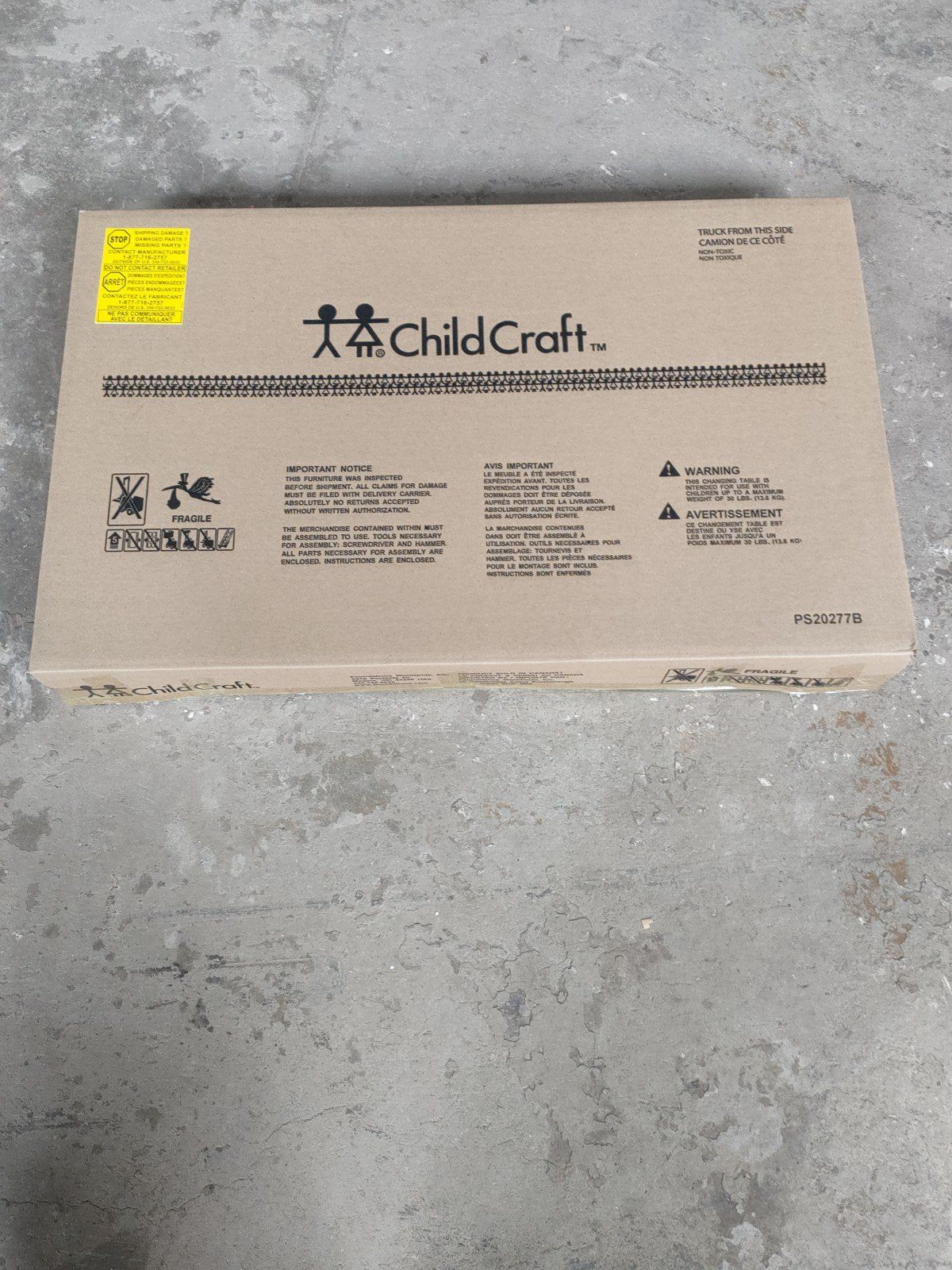 Arch Top Baby Changing Table, Cool Gray