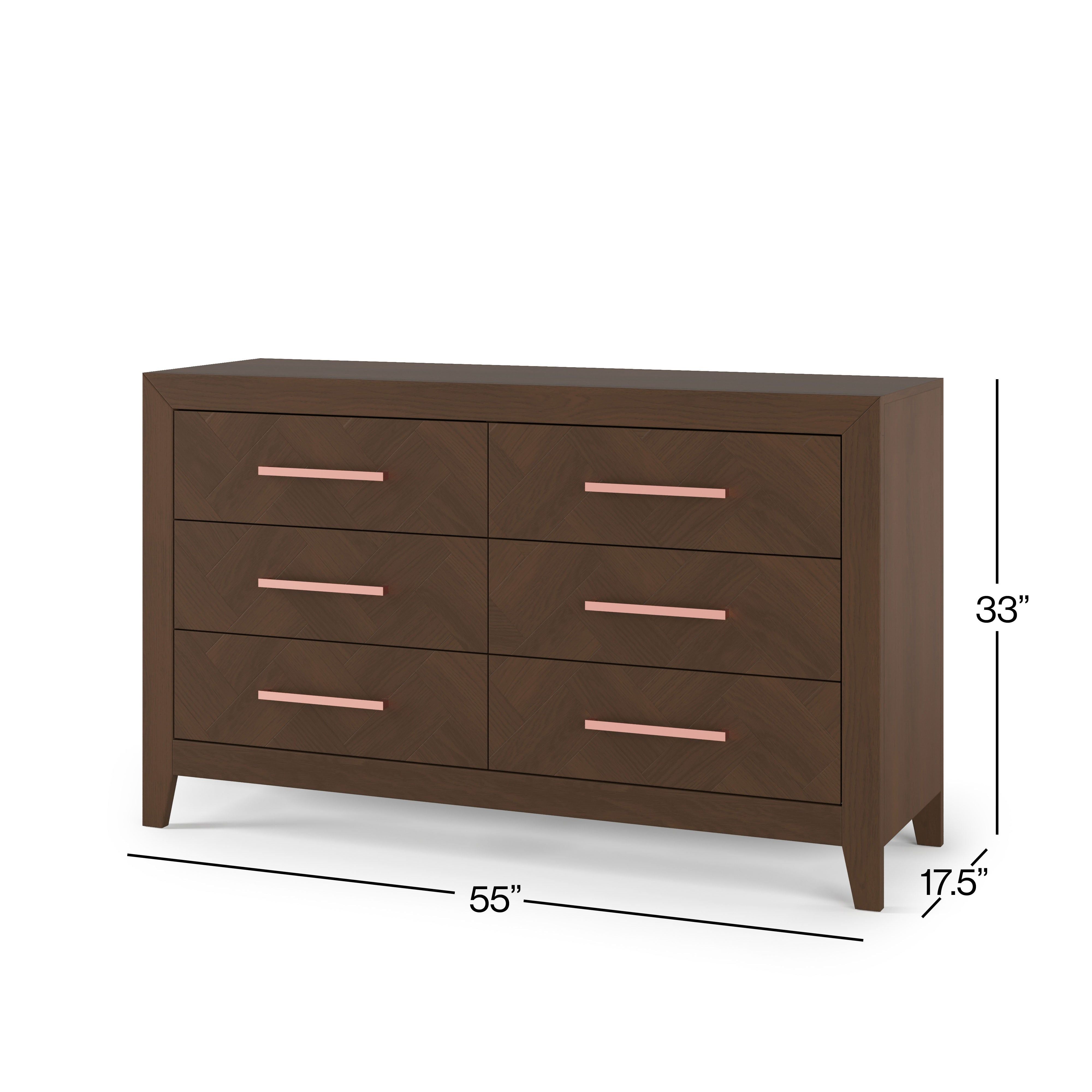 Kieran 6-Drawer Double Dresser, Toasted Chestnut