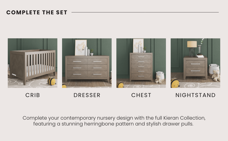 Kieran 5-Drawer Chest, Crescent Gray