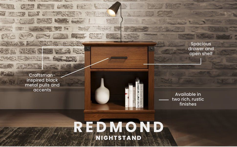 Redmond Nightstand, Coach Cherry