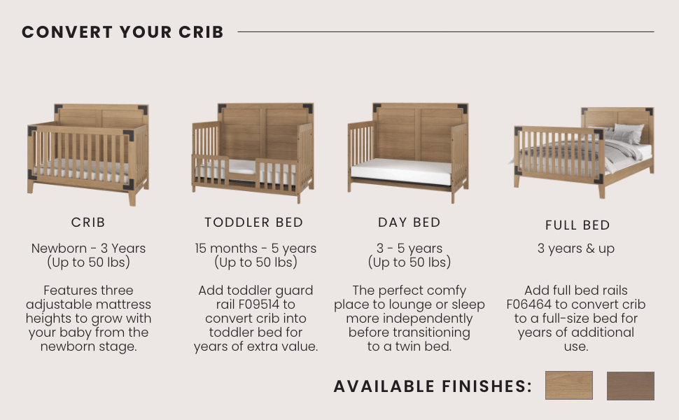 Lucas 4-in-1 Convertible Crib, Nutmeg