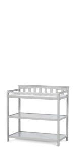 Flat Top Baby Changing Table, Cool Gray