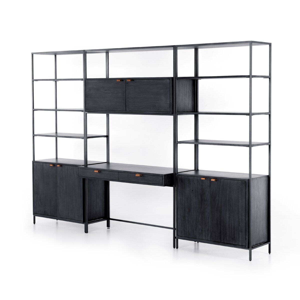 Trey Modular Wall Desk With 2 Bookcases