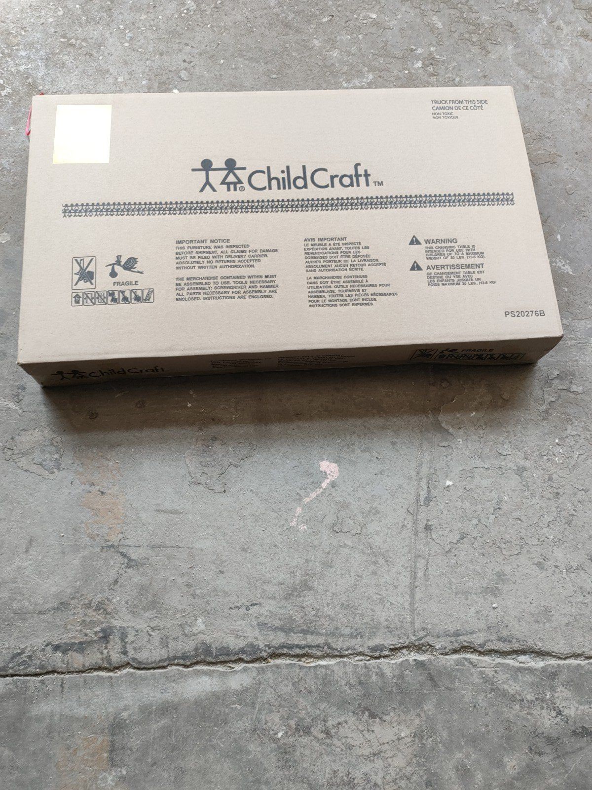 Flat Top Baby Changing Table, Cool Gray