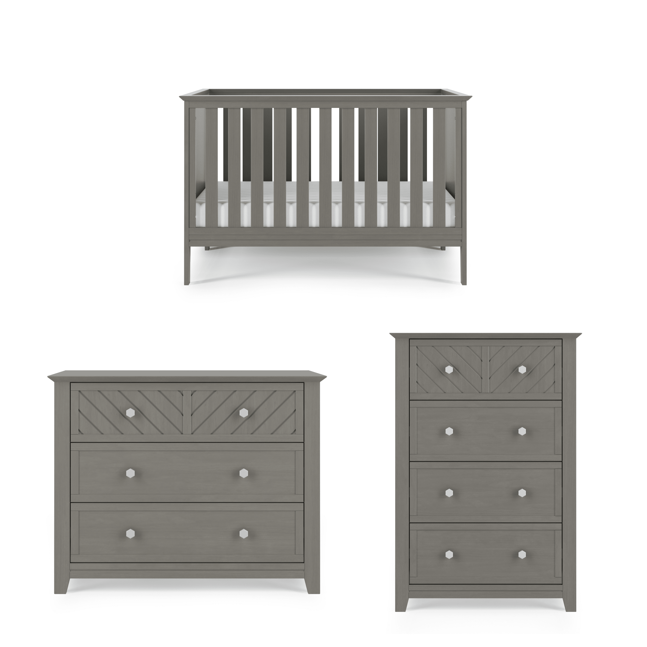 Atwood 3-in-1 Euro Convertible Crib, Lunar Gray