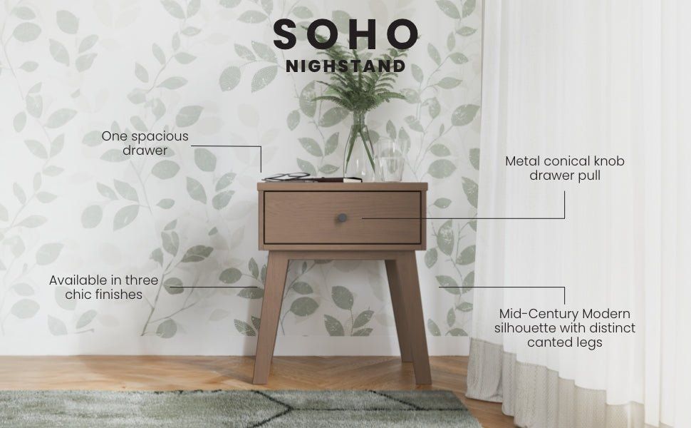 Soho Nightstand, Dusty Heather