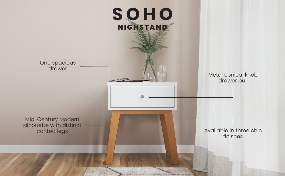 Soho Nightstand White Natural