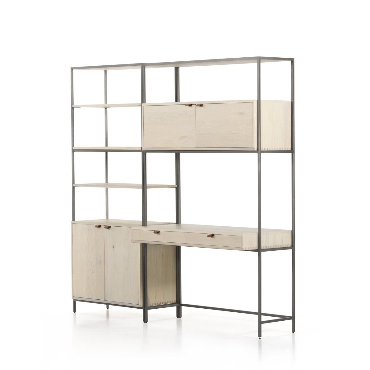 Trey Modular Wall Desk With 1 Bookcase