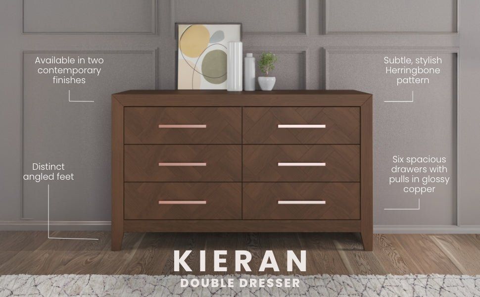 Kieran 6-Drawer Double Dresser, Toasted Chestnut