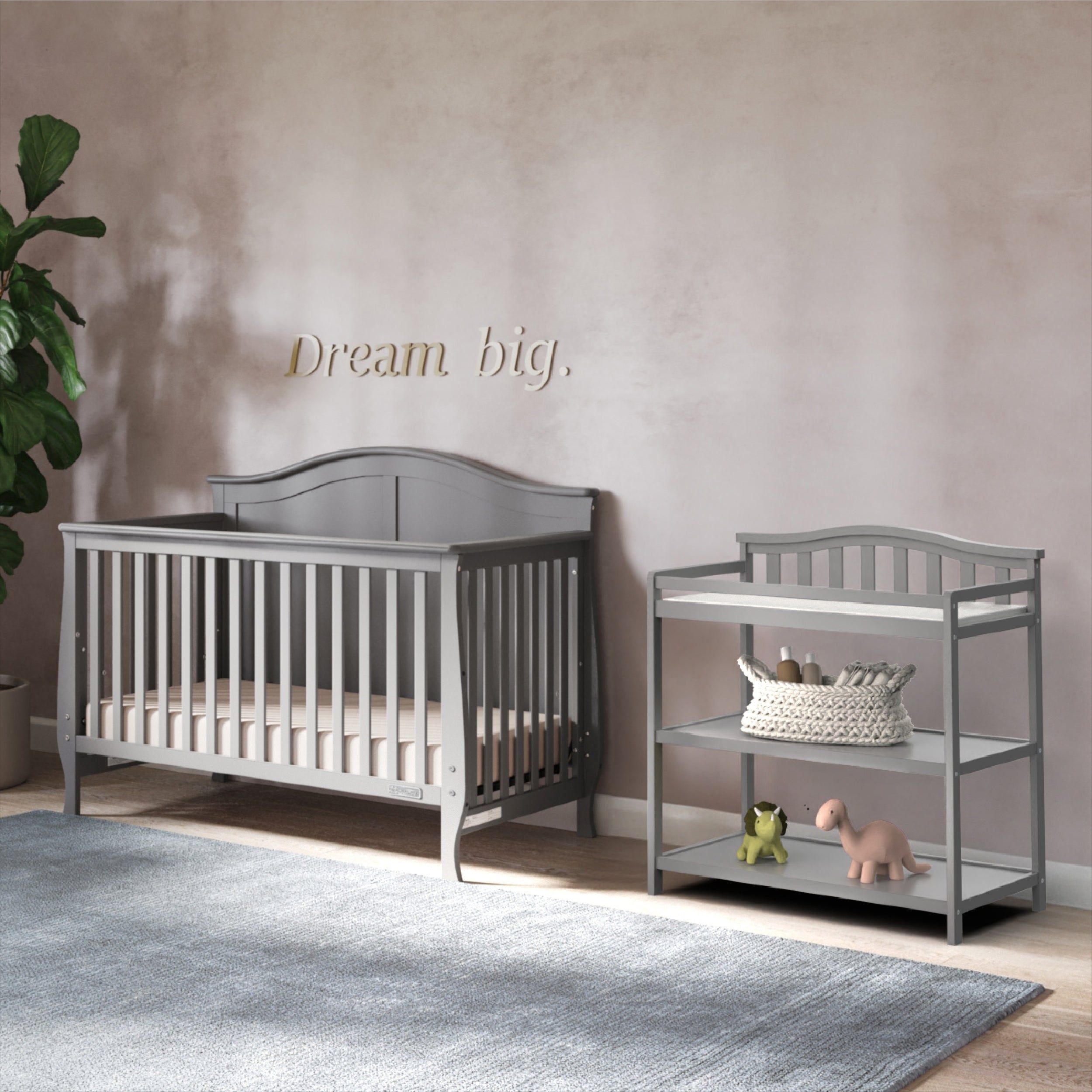 Camden 4-in-1 Convertible Crib, Cool Grey