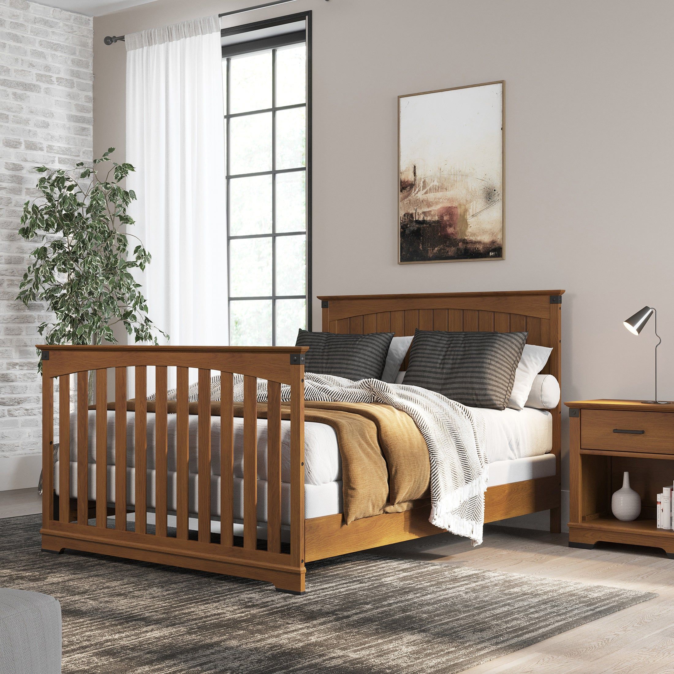 Redmond Full Panel 4-in-1 Convertible Crib, Coach Cherry