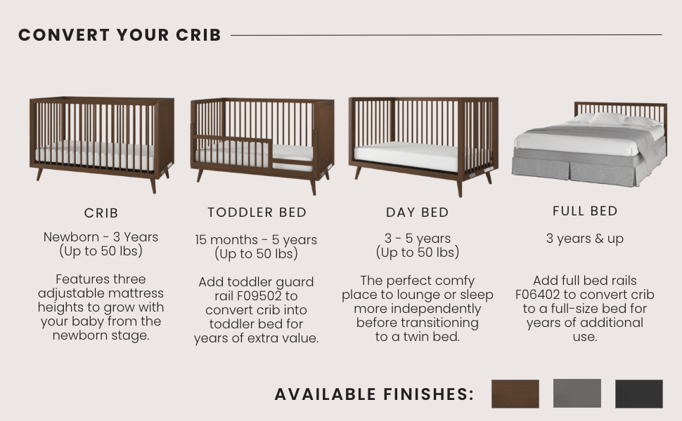 Cranbrook 4-in-1 Convertible Crib, Toasted Chestnut