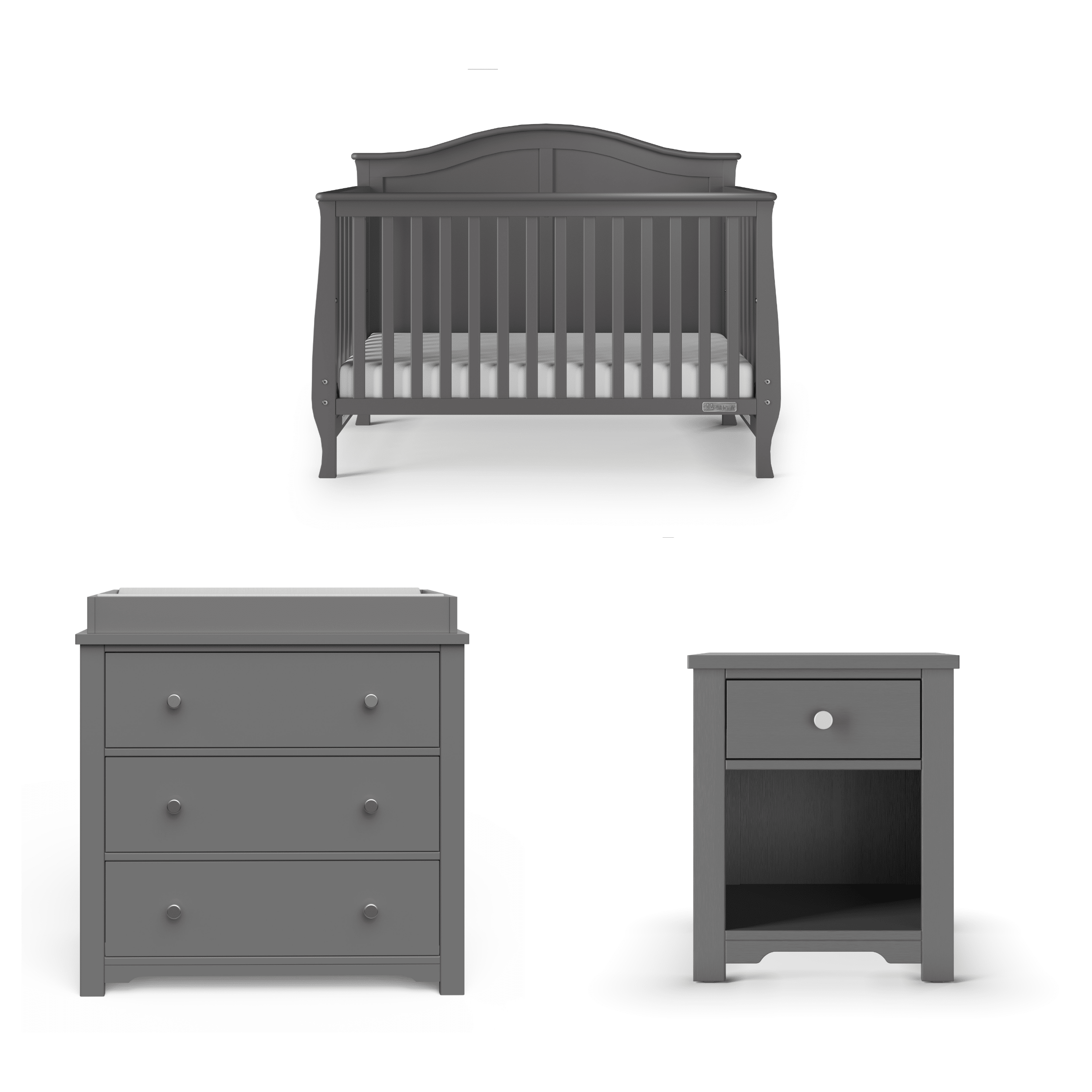 Camden 4-in-1 Convertible Crib, Cool Grey