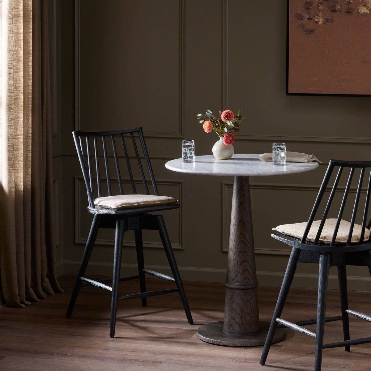Lewis Swivel Bar + Counter Stool