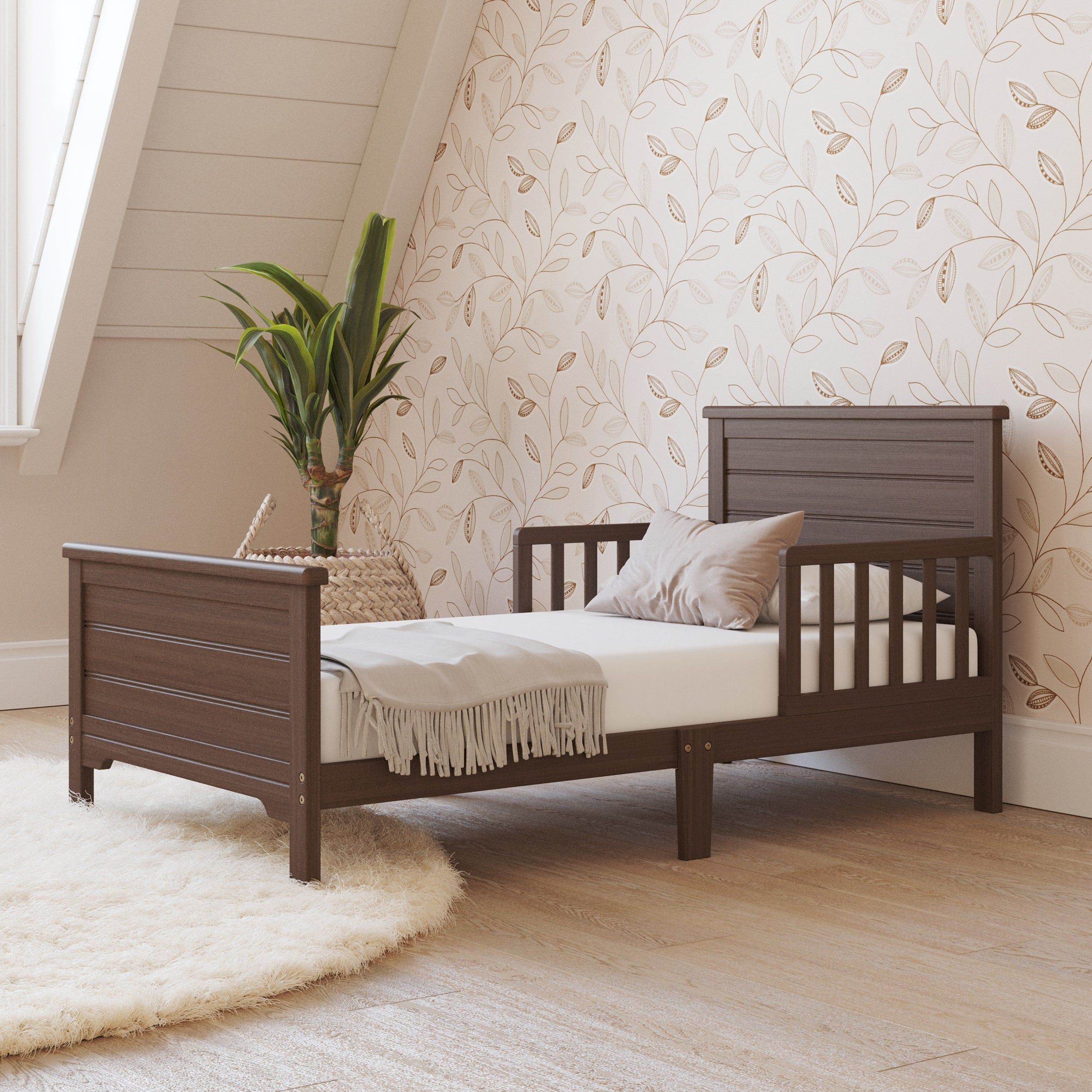 Woodland Toddler Bed, Brushed Truffle