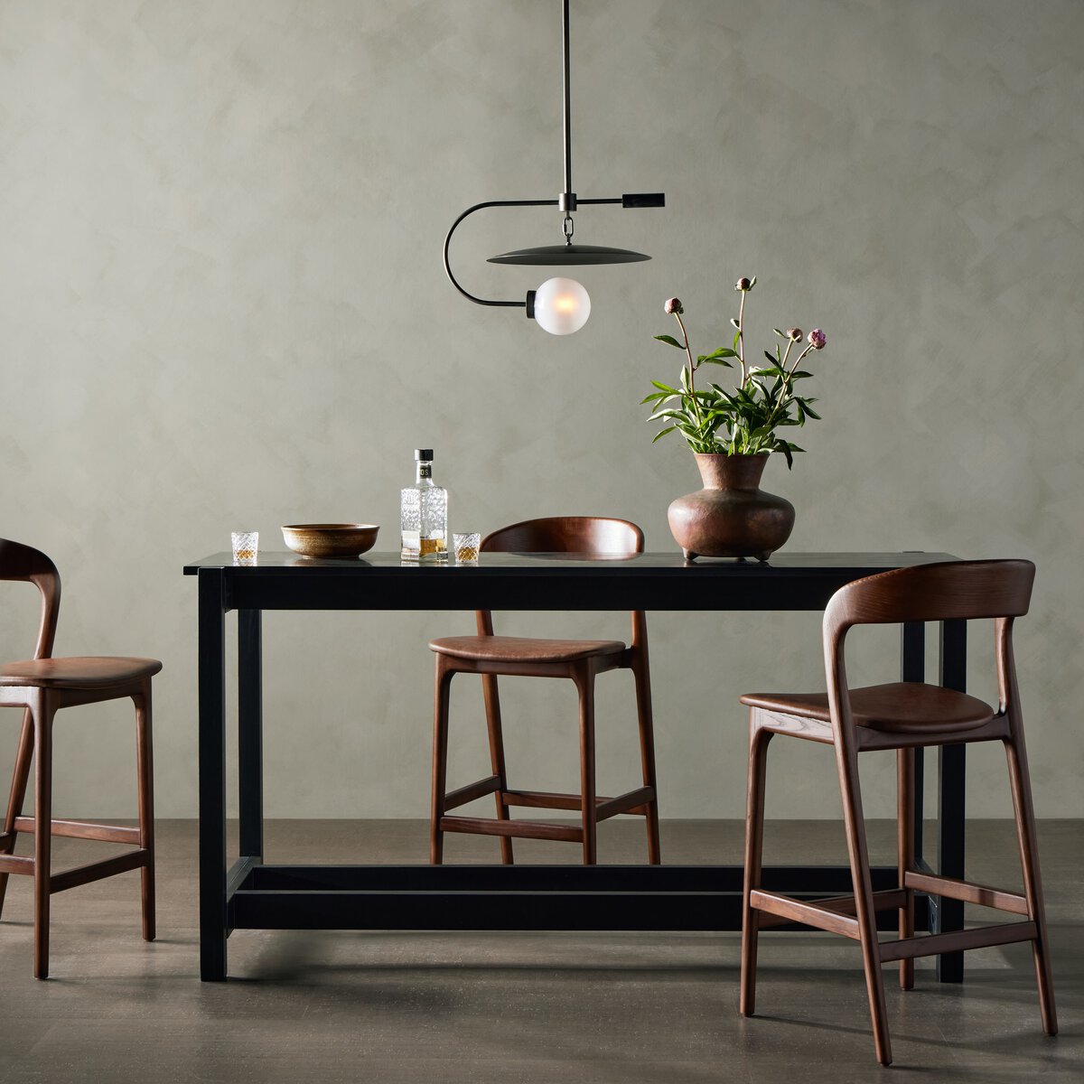 Scout Bar + Counter Table with Marble Top and Mango Frame