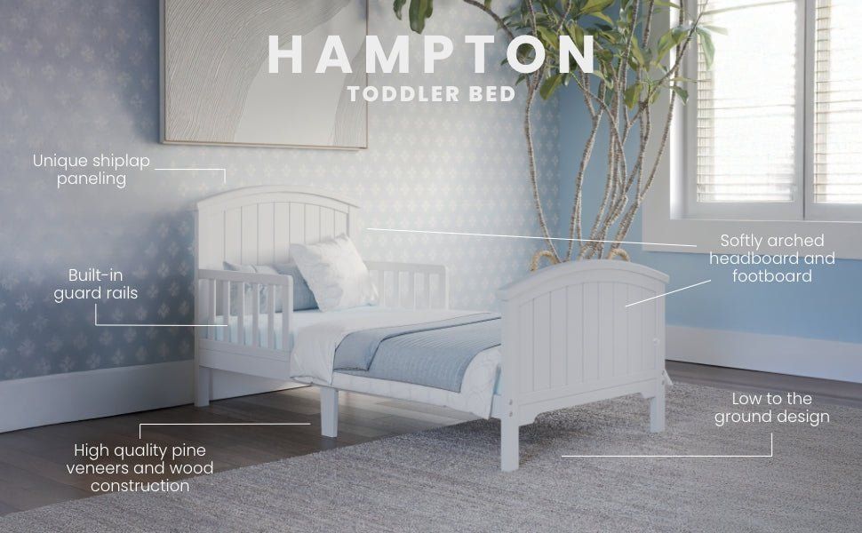 Hampton Toddler Bed, Matte White