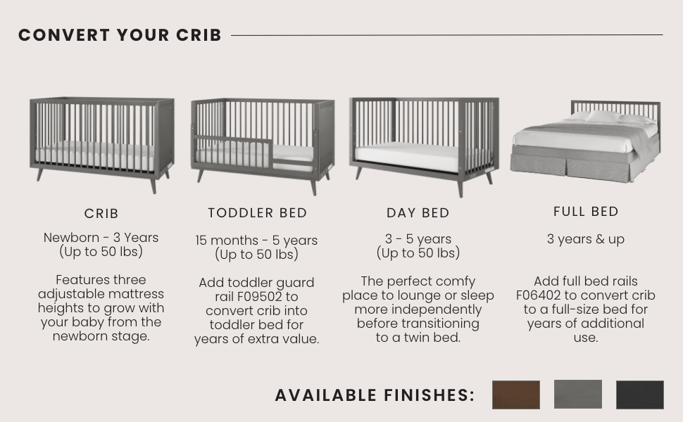 Cranbrook 4-in-1 Convertible Crib, Lunar Gray