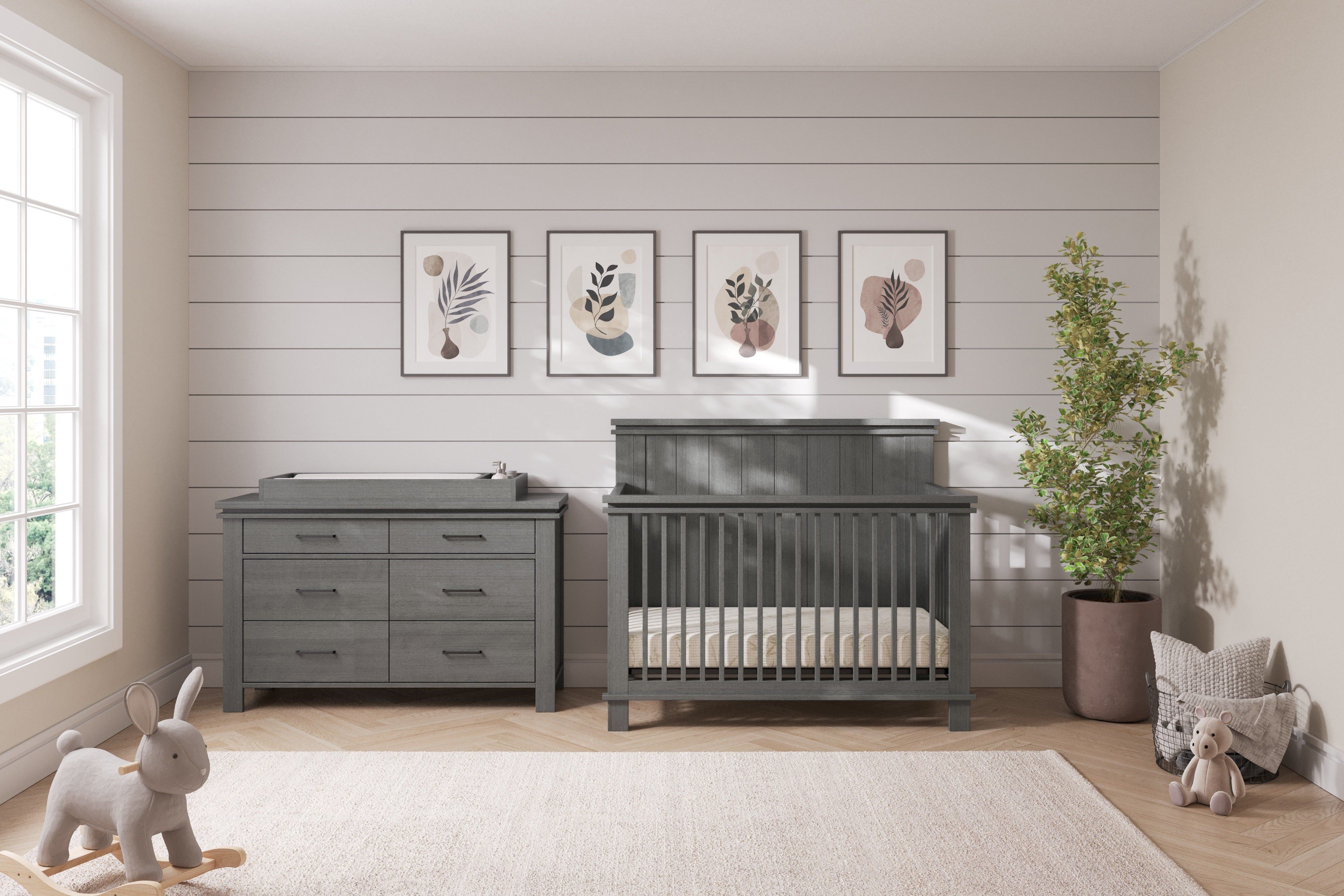 Denman 4-in-1 Convertible Crib, Midnight Gray