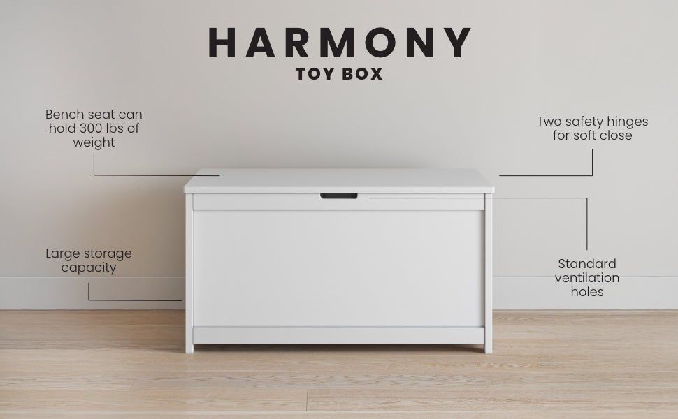 Harmony 33" Kids Toy Box, Matte White