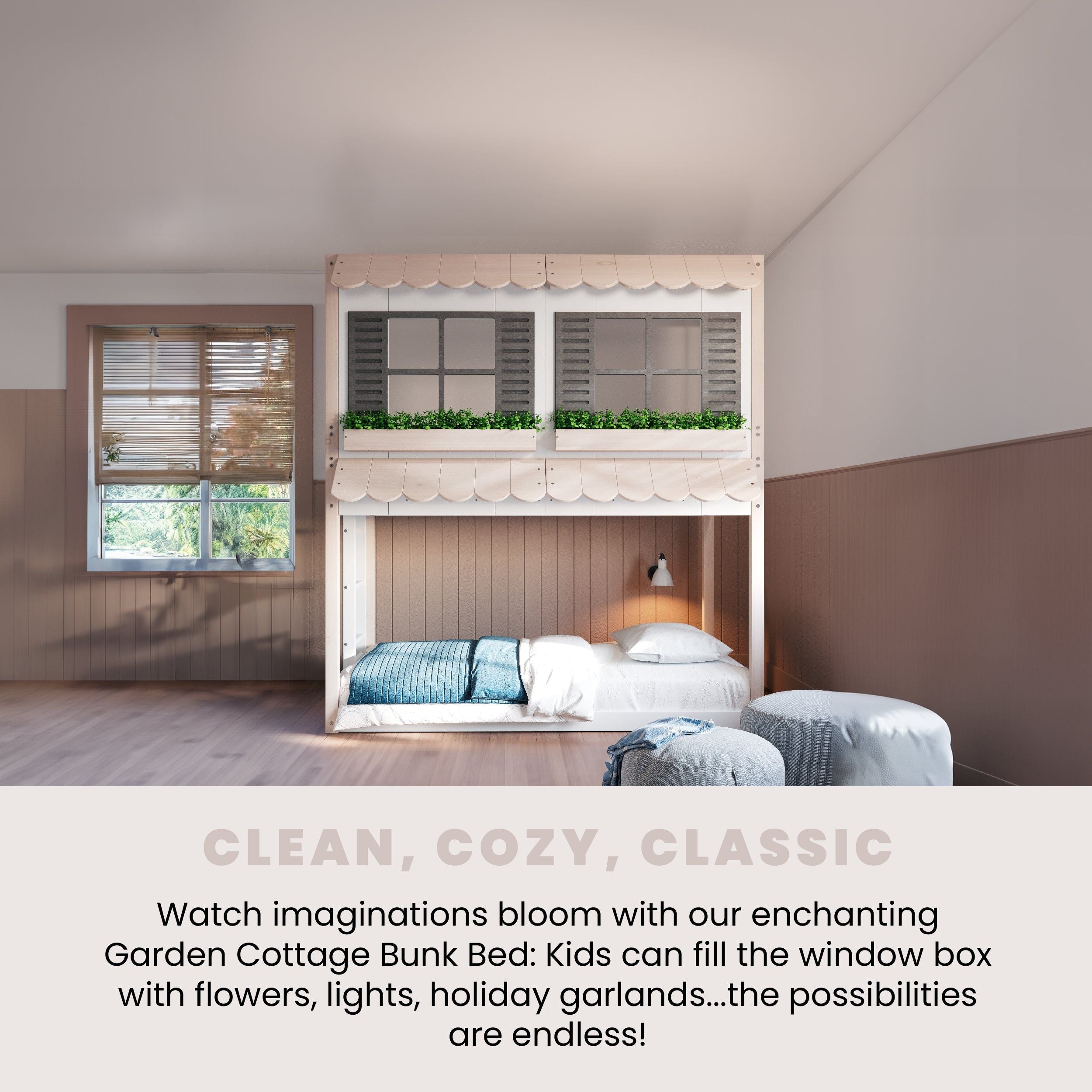 Garden Cottage Twin Over Twin Bunk Bed
