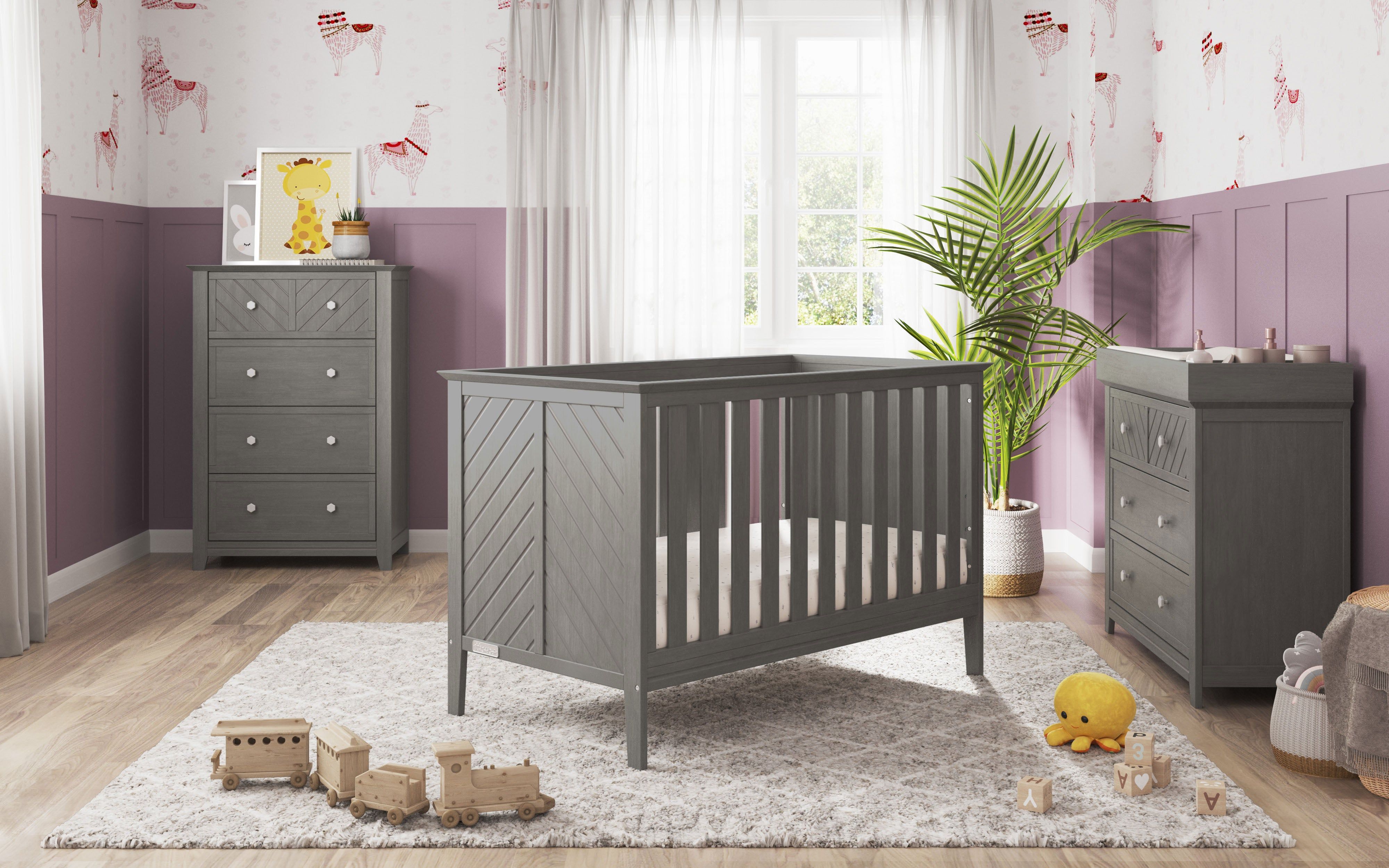 Atwood 3-in-1 Euro Convertible Crib, Lunar Gray