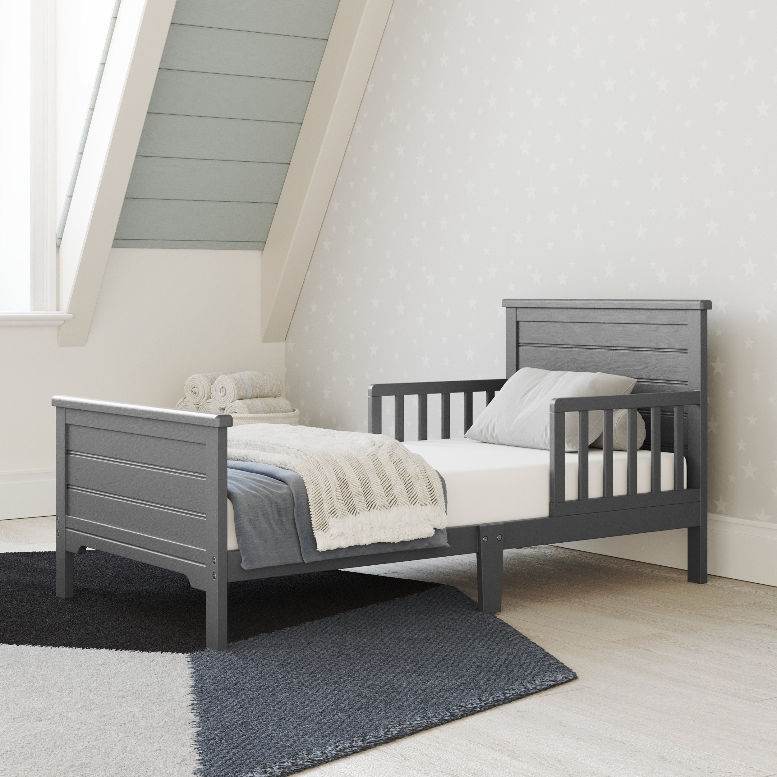 Woodland Toddler Bed, Brushed Pebble