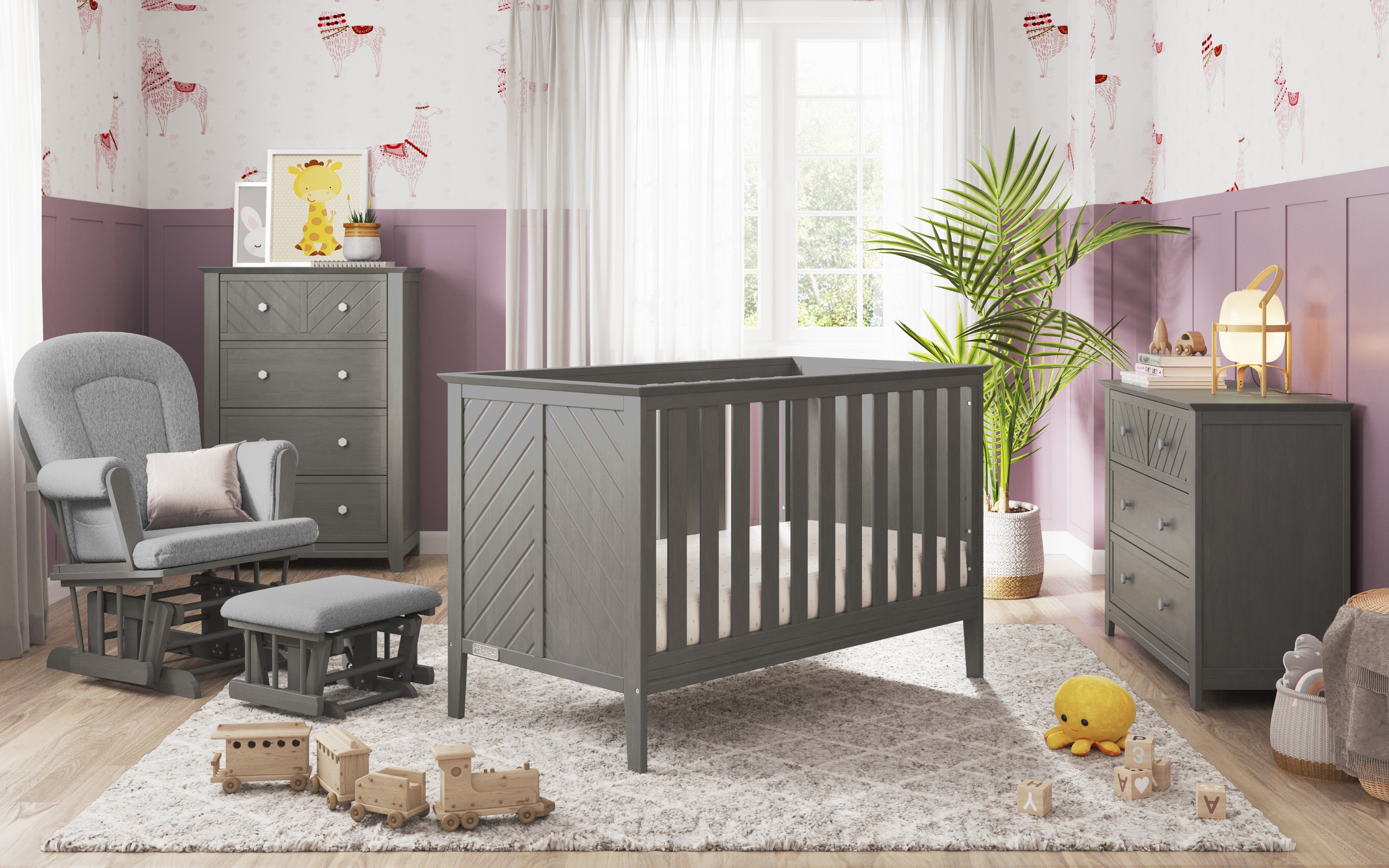 Atwood 3-in-1 Euro Convertible Crib, Lunar Gray