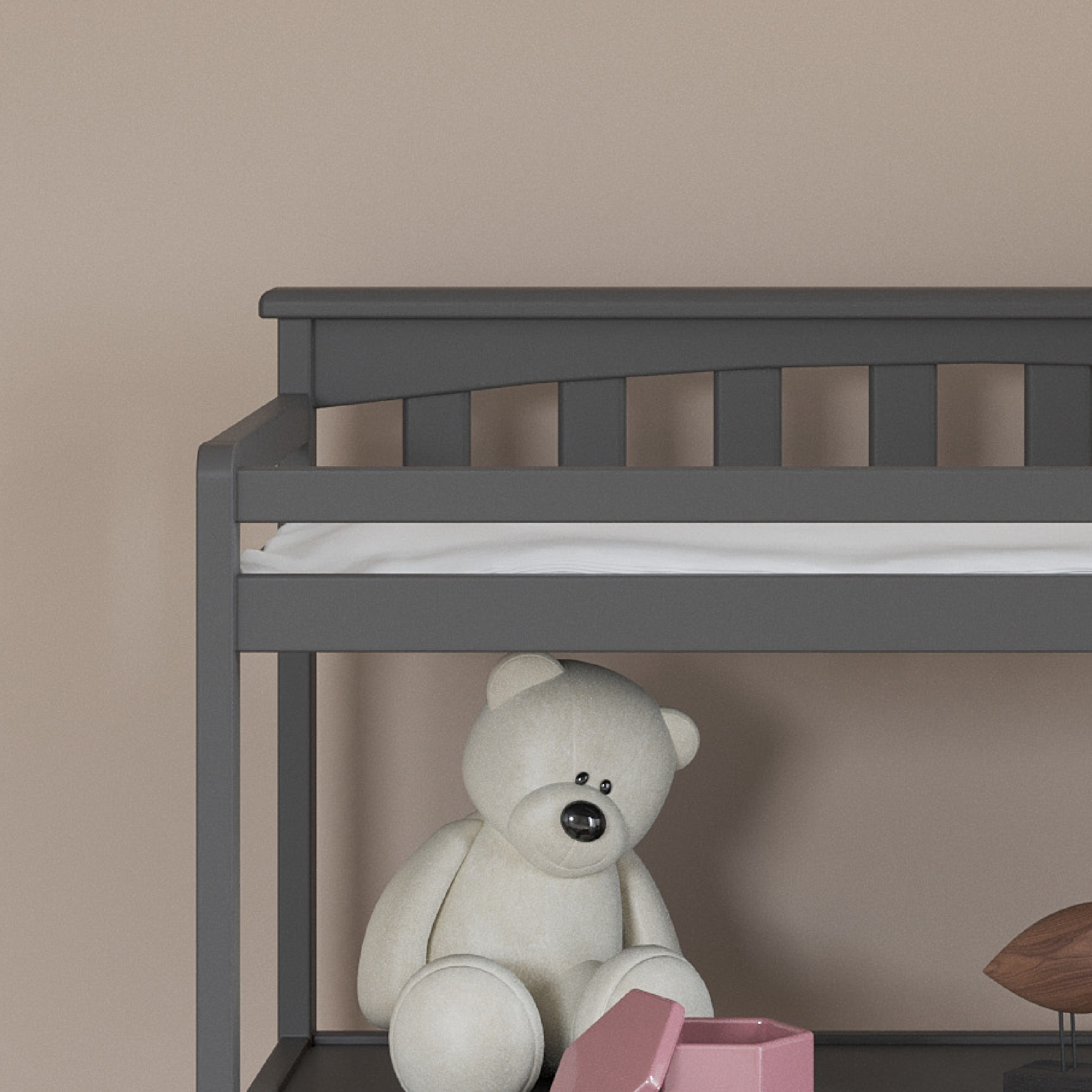 Flat Top Baby Changing Table, Cool Gray