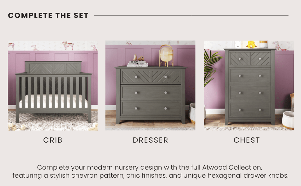 Atwood 3-Drawer Dresser, Lunar Gray