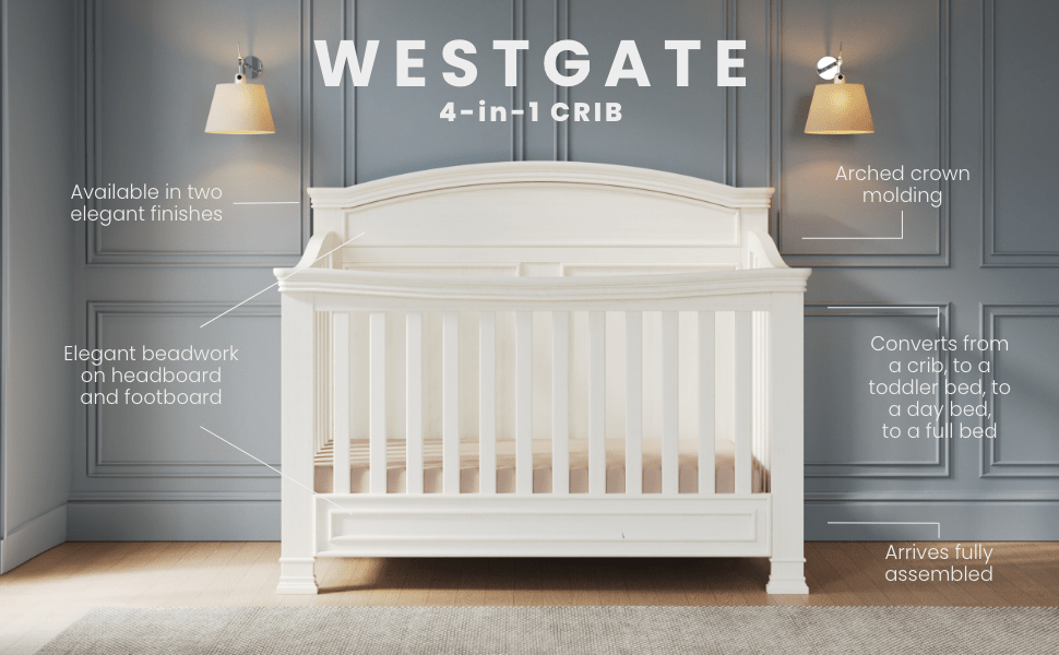 Westgate 4-in-1 Convertible Crib, Vintage Linen