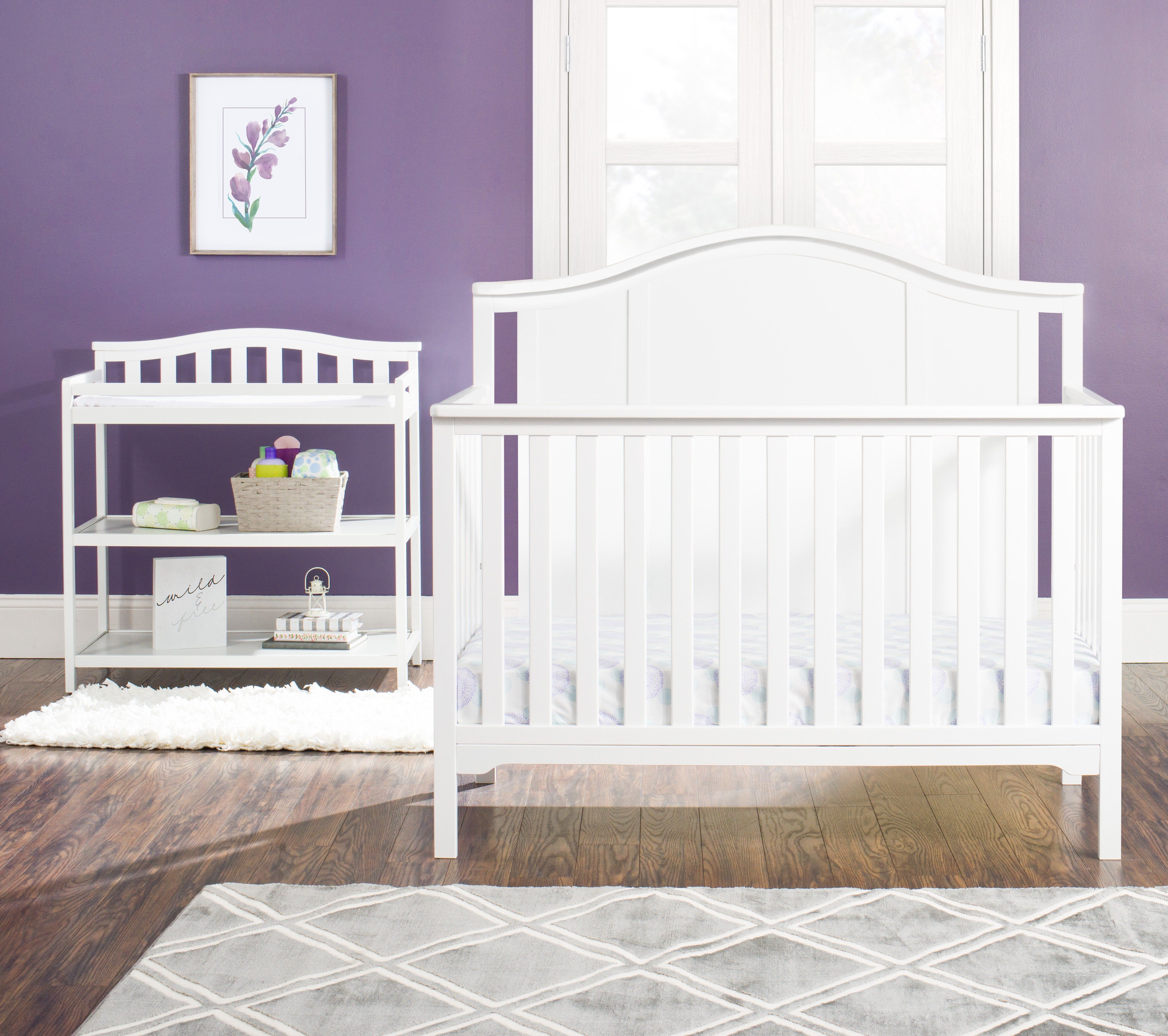 Arch Top Baby Changing Table, Matte White