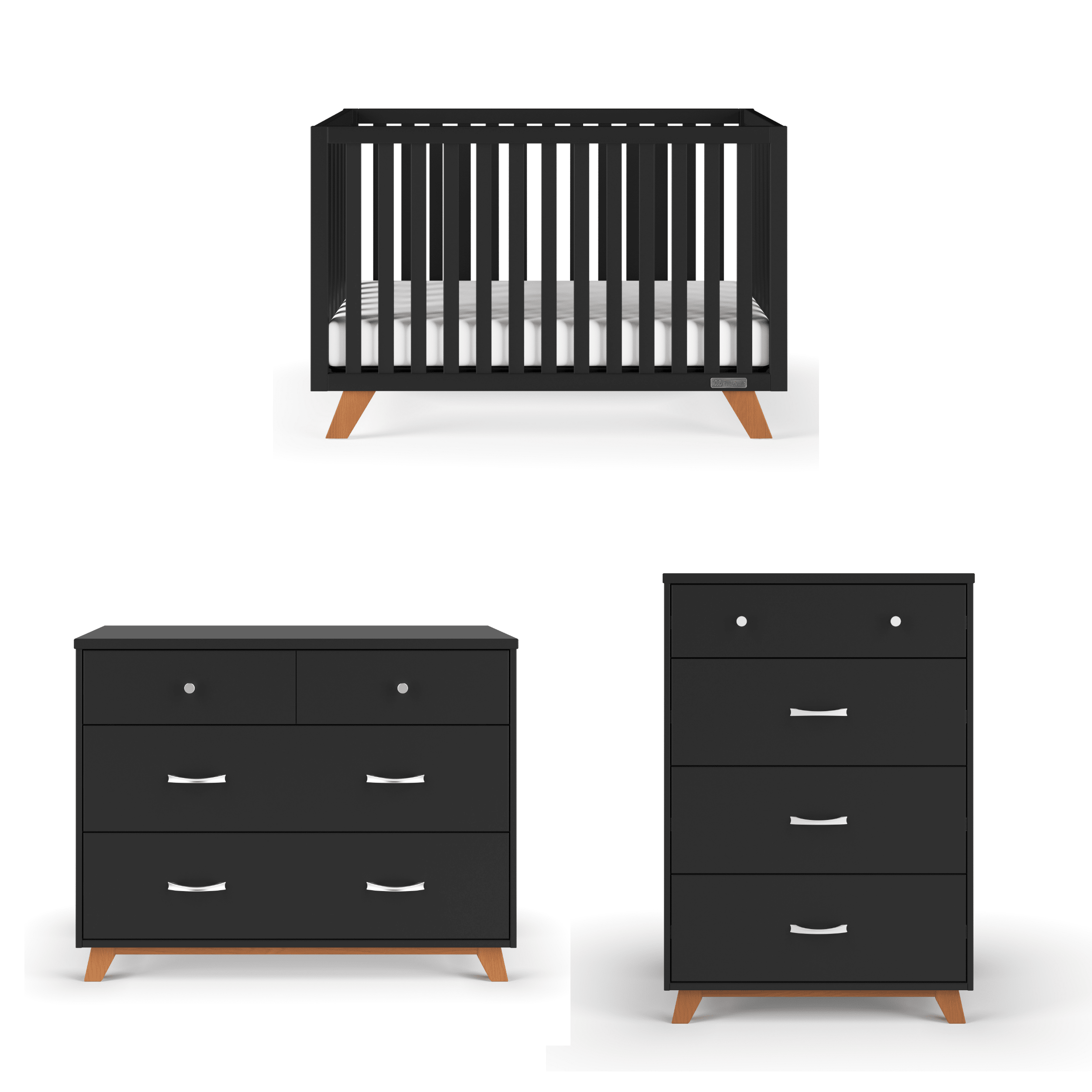 Soho 4-in-1 Convertible Crib, Ebony