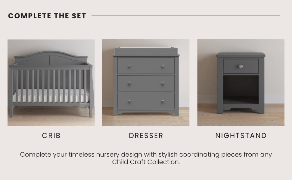 Camden 4-in-1 Convertible Crib, Cool Grey