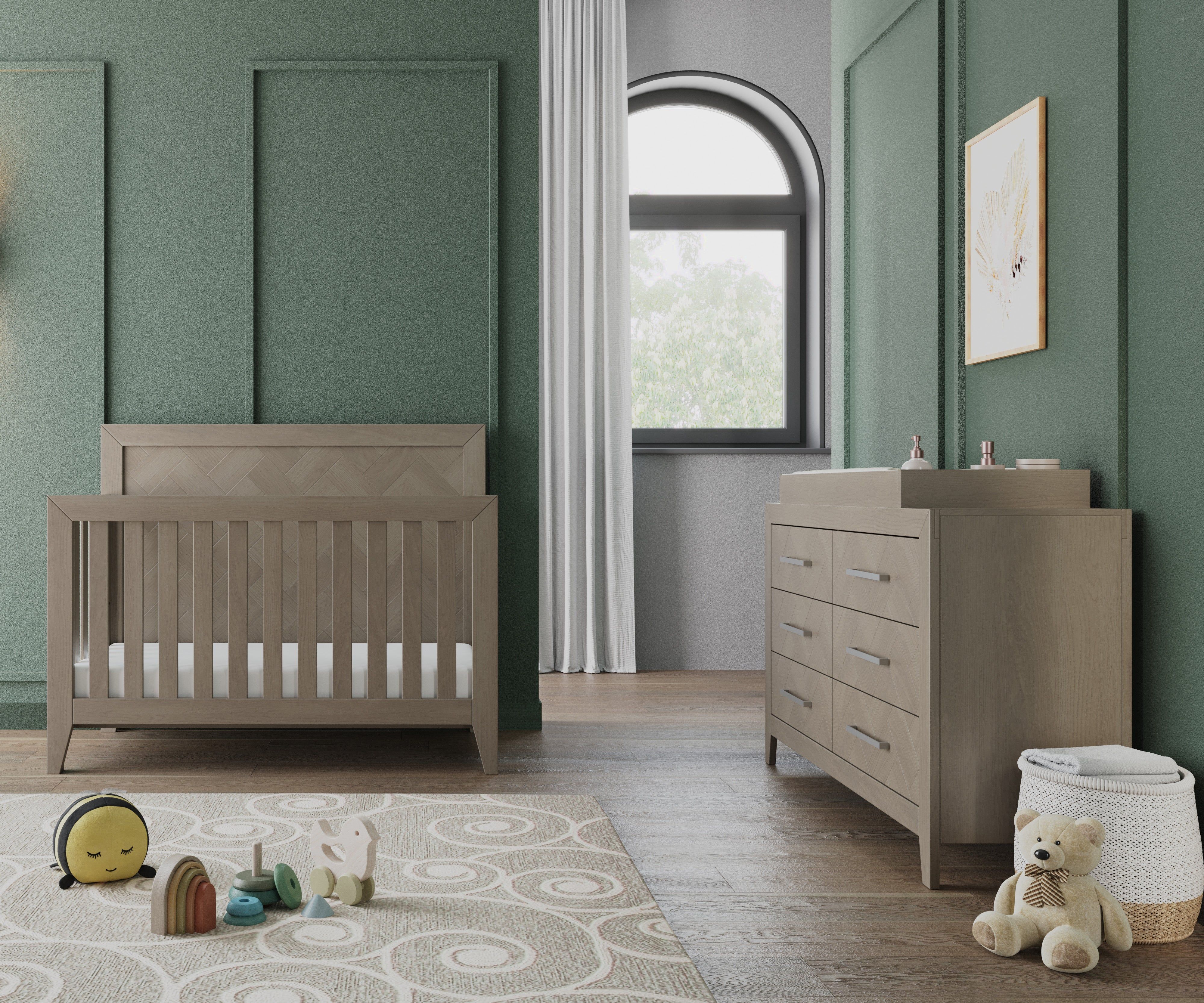 Kieran 4-in-1 Convertible Crib, Crescent Gray