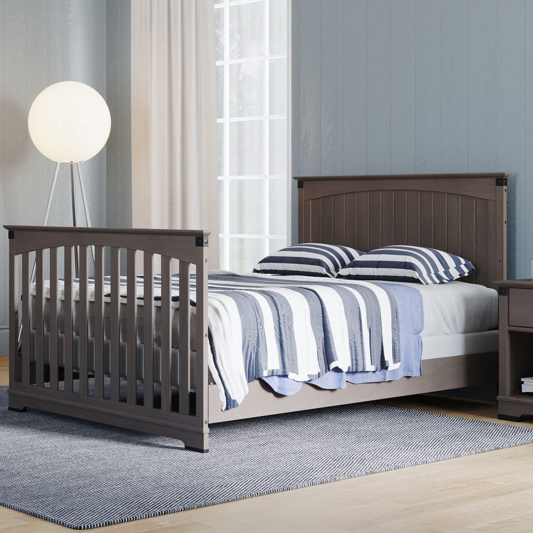 Redmond Full Panel 4-in-1 Convertible Crib, Dapper Gray