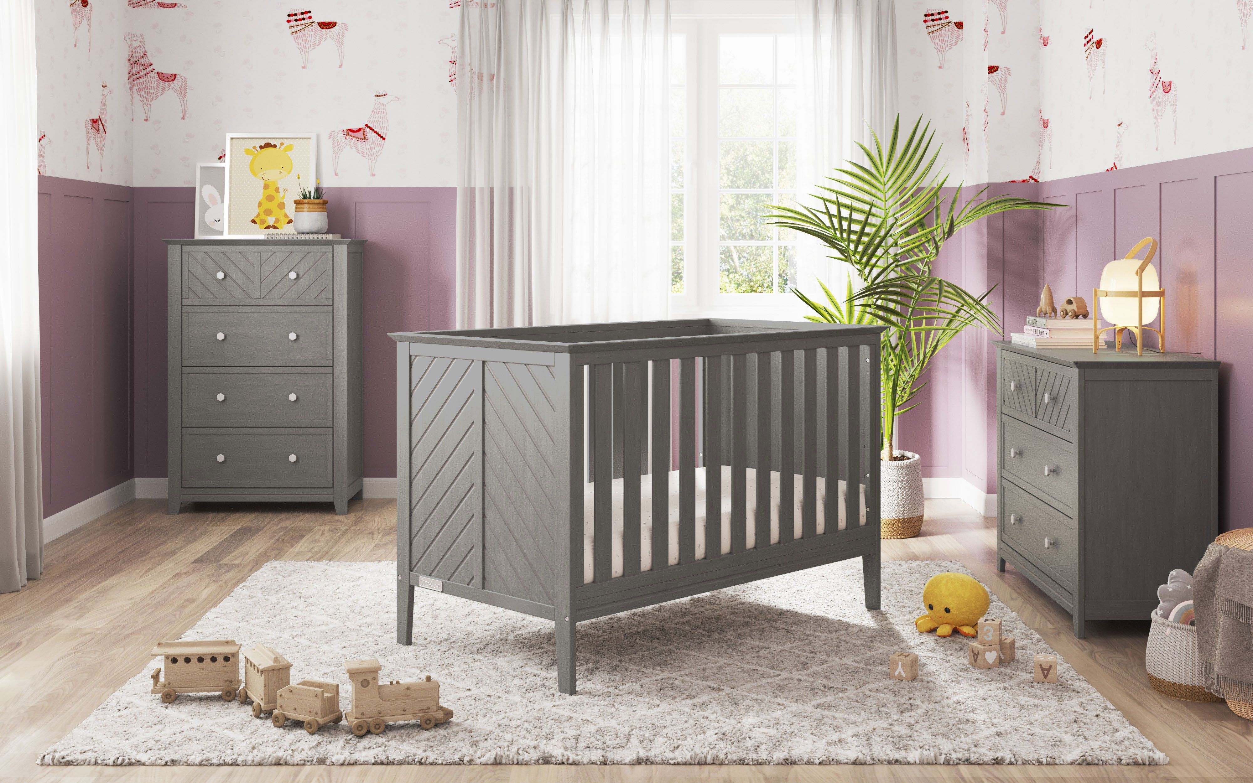Atwood 3-in-1 Euro Convertible Crib, Lunar Gray
