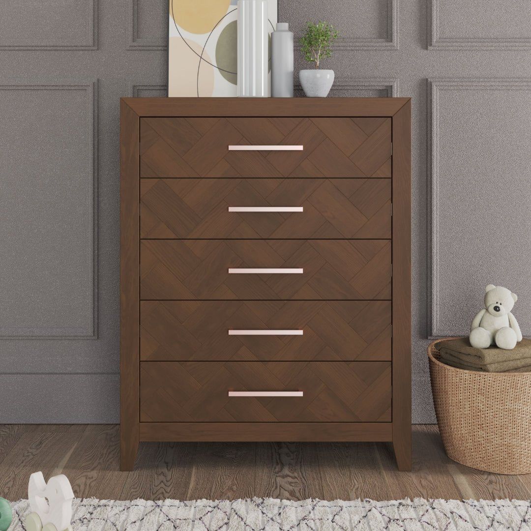 Kieran 5-Drawer Chest, Toasted Chestnut