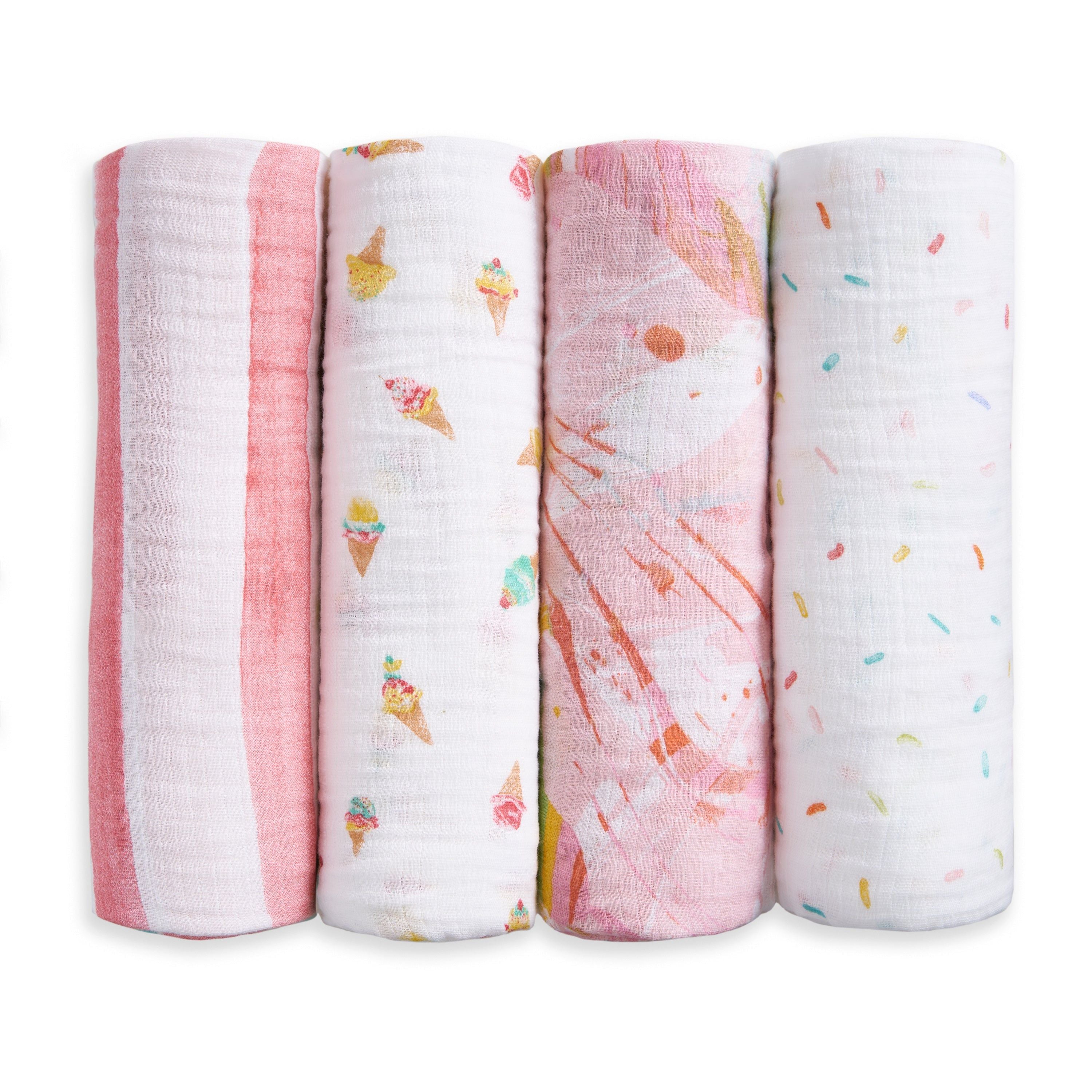 Essentials Cotton Muslin Swaddle Blanket 4 Pack