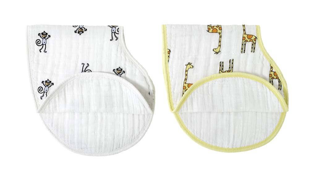Boutique 100% Cotton Muslin Burpy Bibs 2 Pack