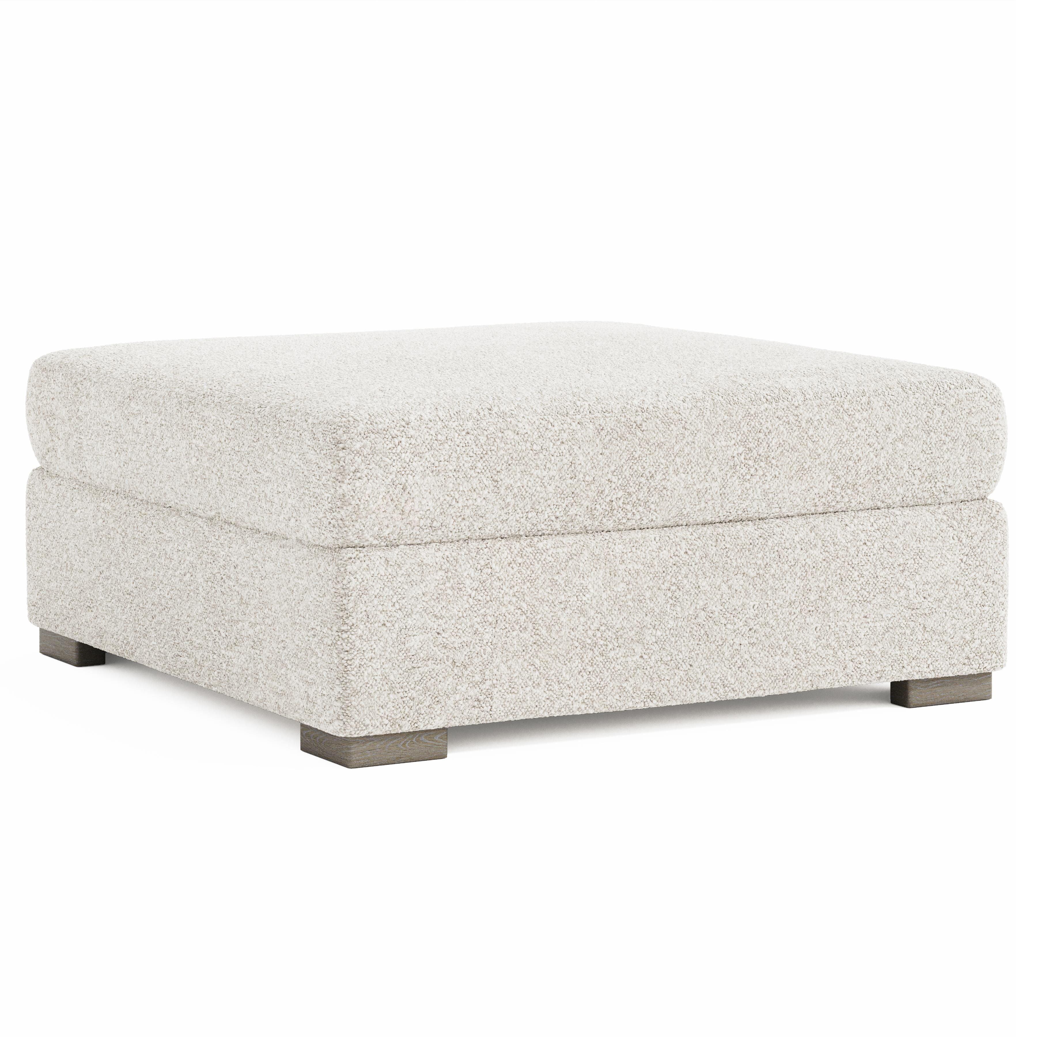 Bernhardt Helena Fabric Ottoman Wood Foot