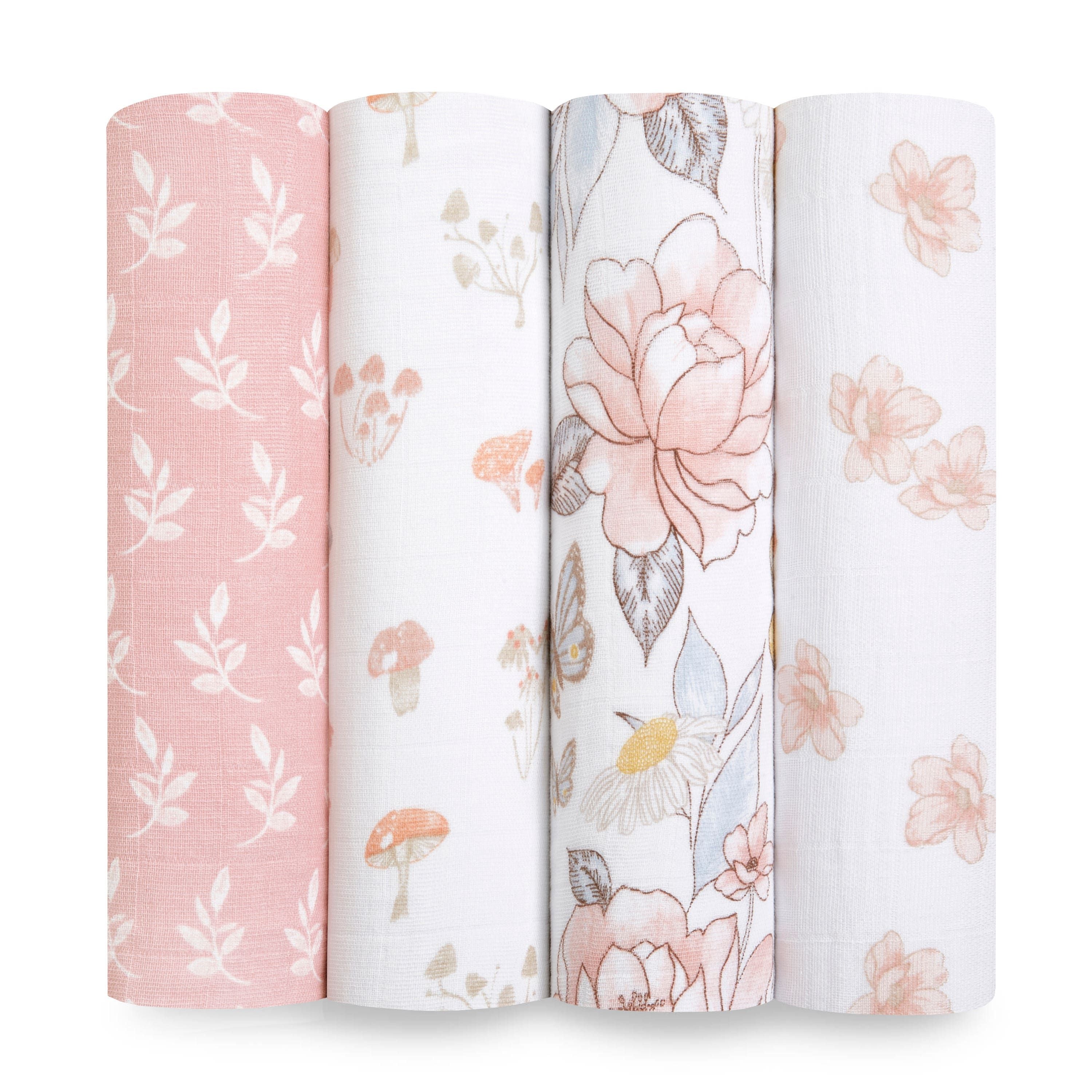 Organic Cotton Muslin Swaddle Blanket 4 Pack