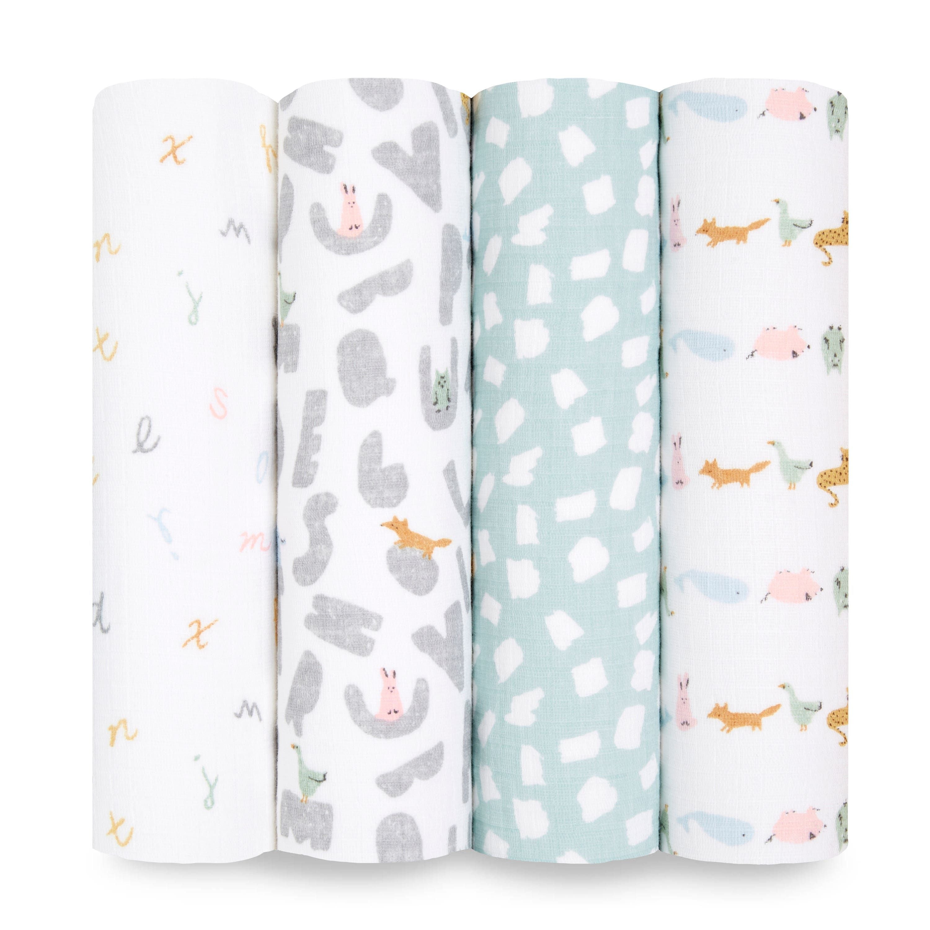 Essentials Cotton Muslin Swaddle Blanket 4 Pack