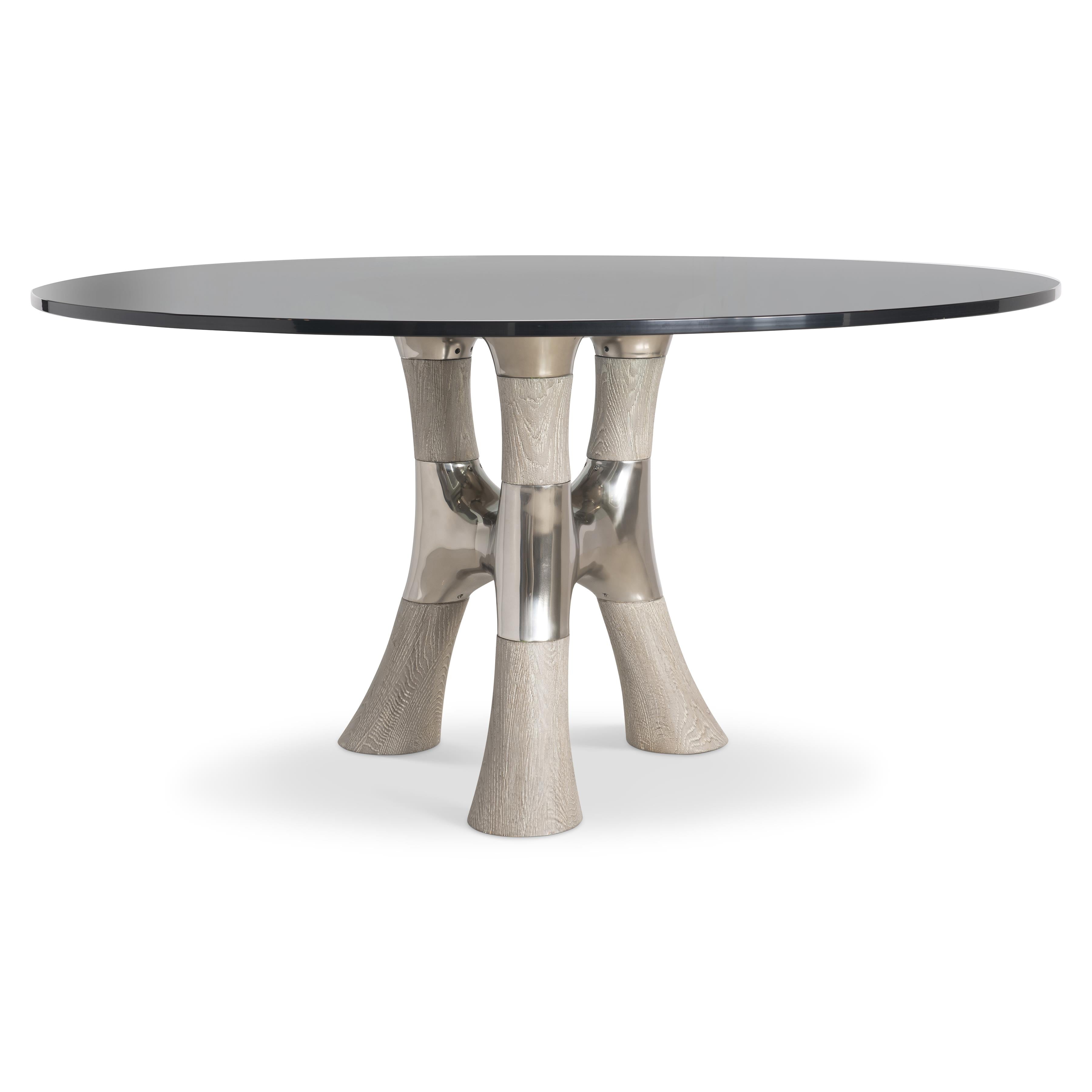 Bernhardt Dalton Round Glass Dining Table