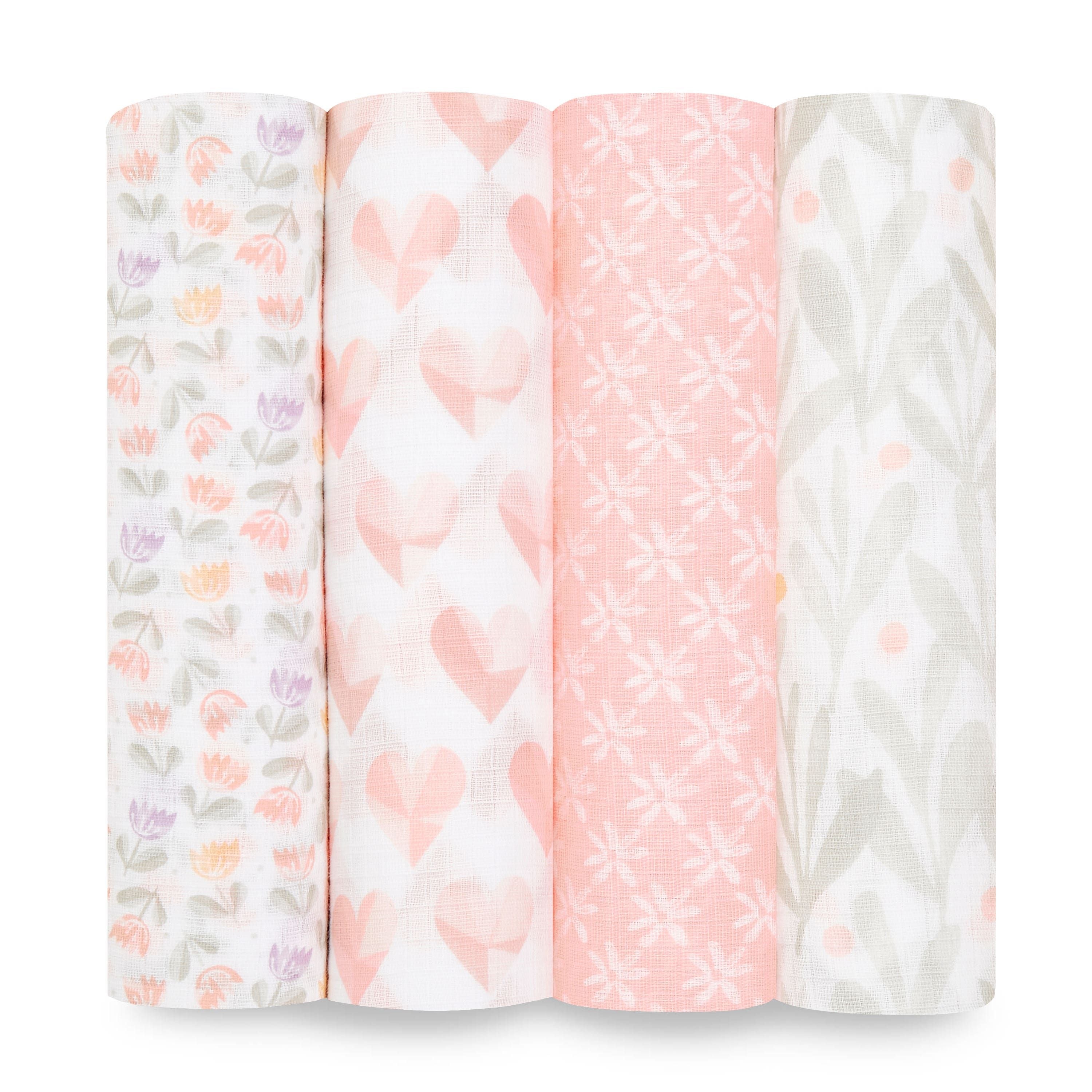 Essentials Cotton Muslin Swaddle Blanket 4 Pack
