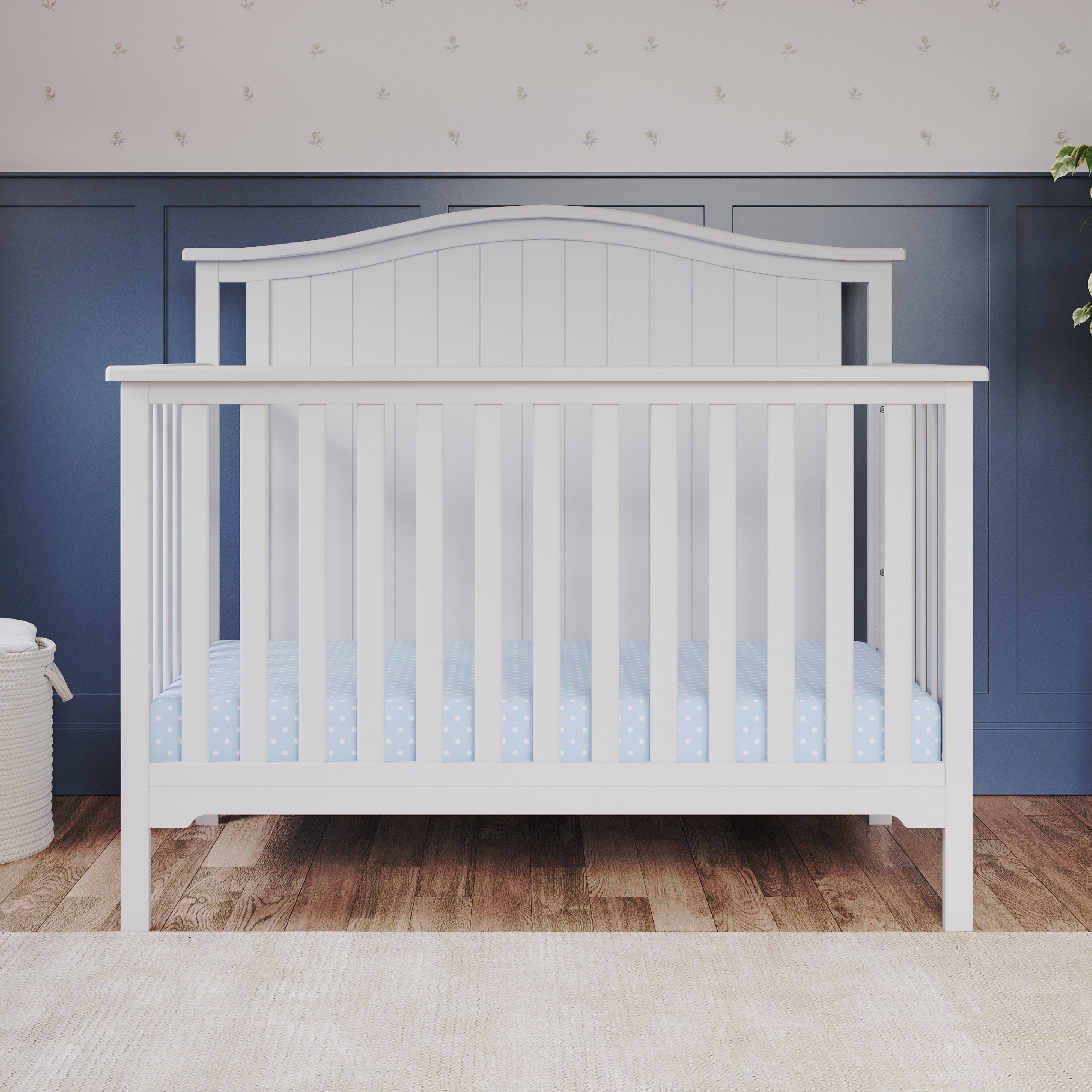 Hampton Arch Top 4-in-1 Convertible Crib, Matte White