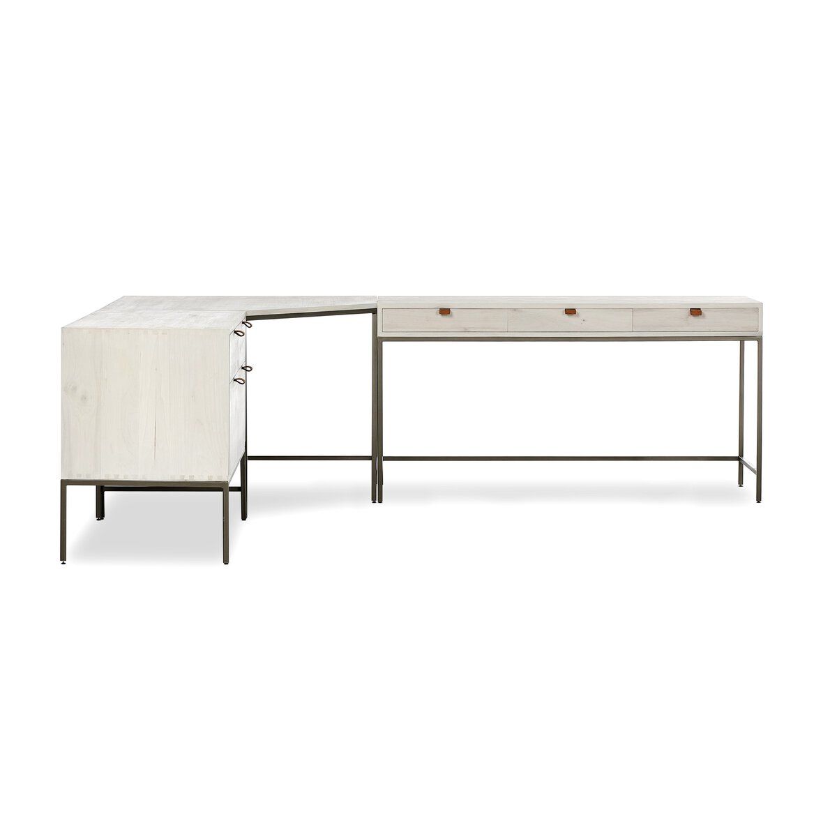 Trey Wide Filing Cabinet Desk System