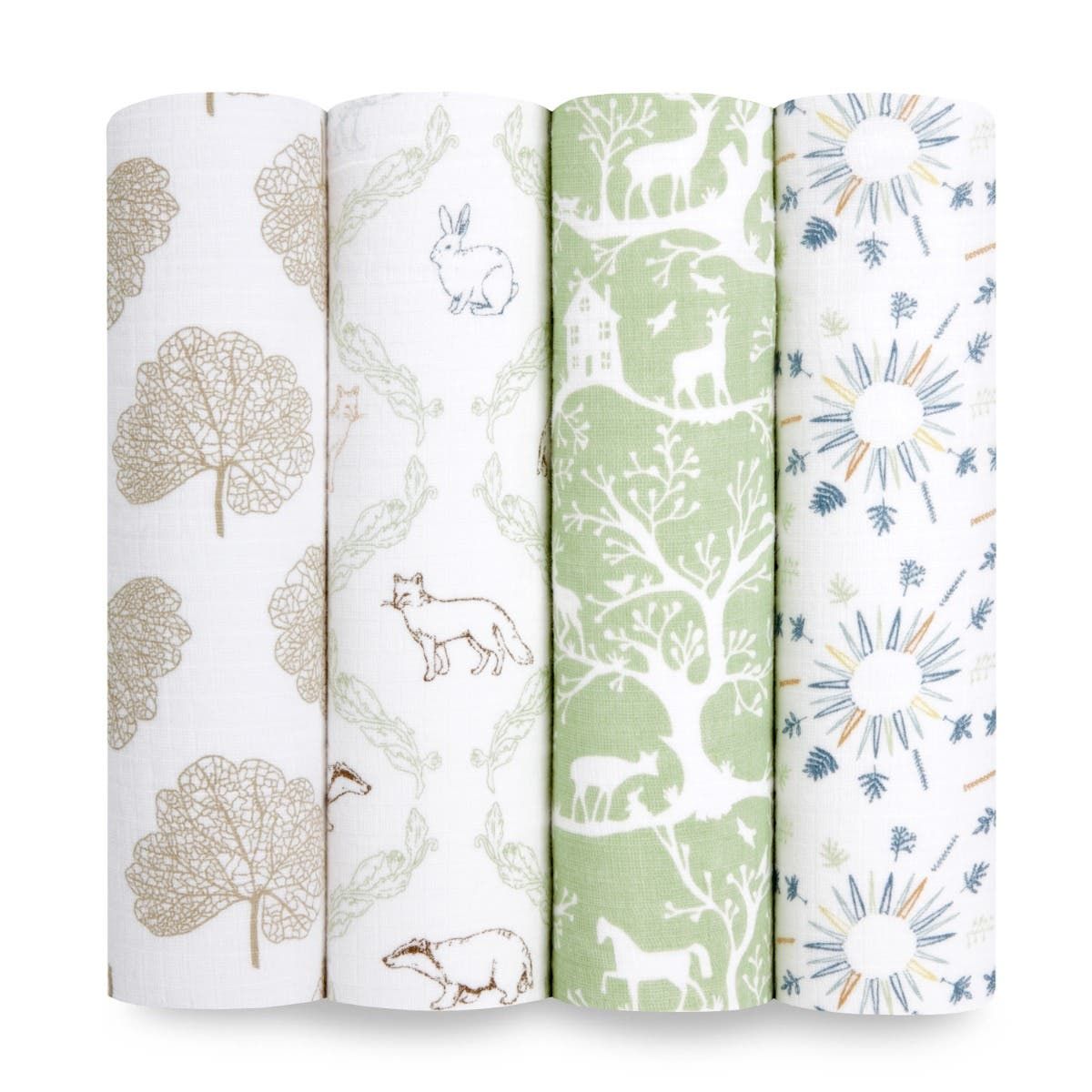 Essentials Cotton Muslin Swaddle Blanket 4 Pack